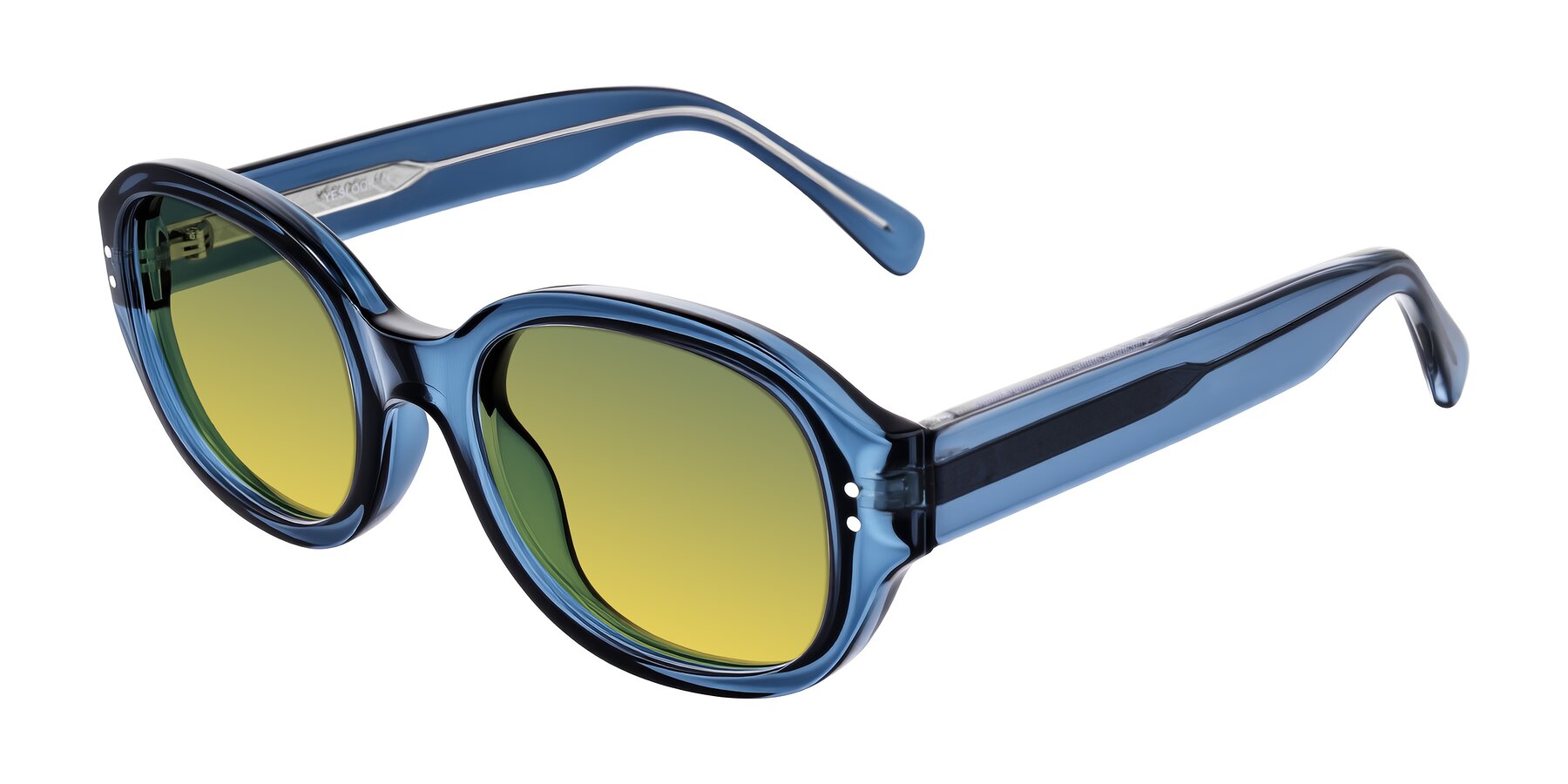 Angle of Novak in Translucent Blue with Green / Yellow Gradient Lenses