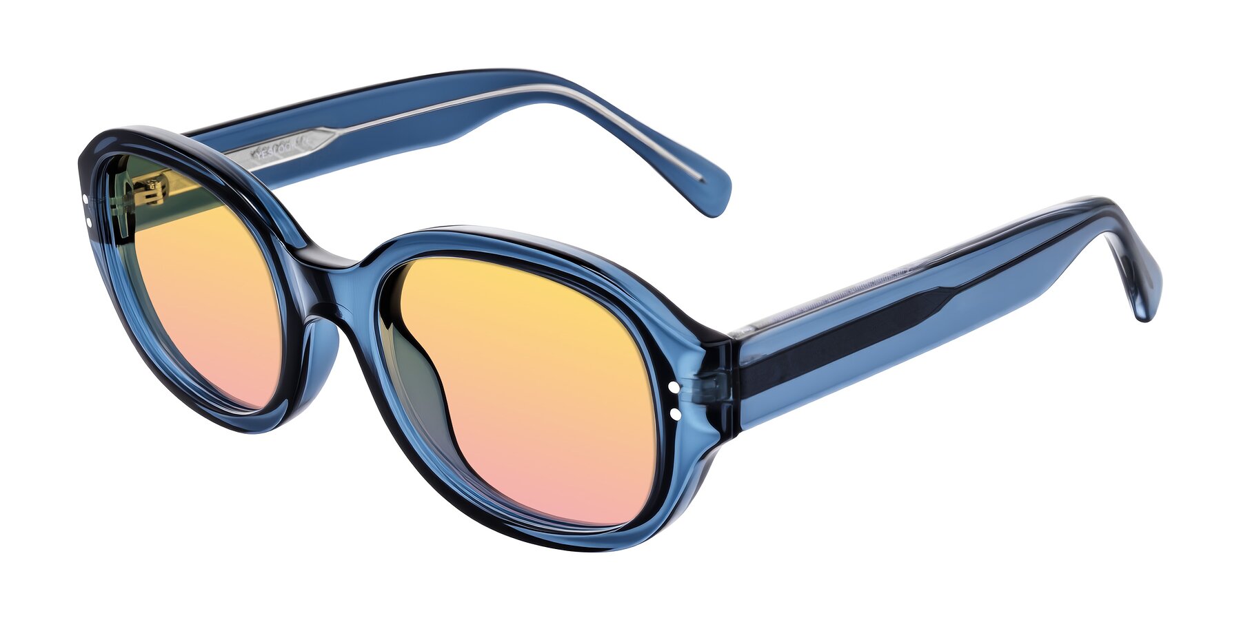 Angle of Novak in Translucent Blue with Yellow / Pink Gradient Lenses