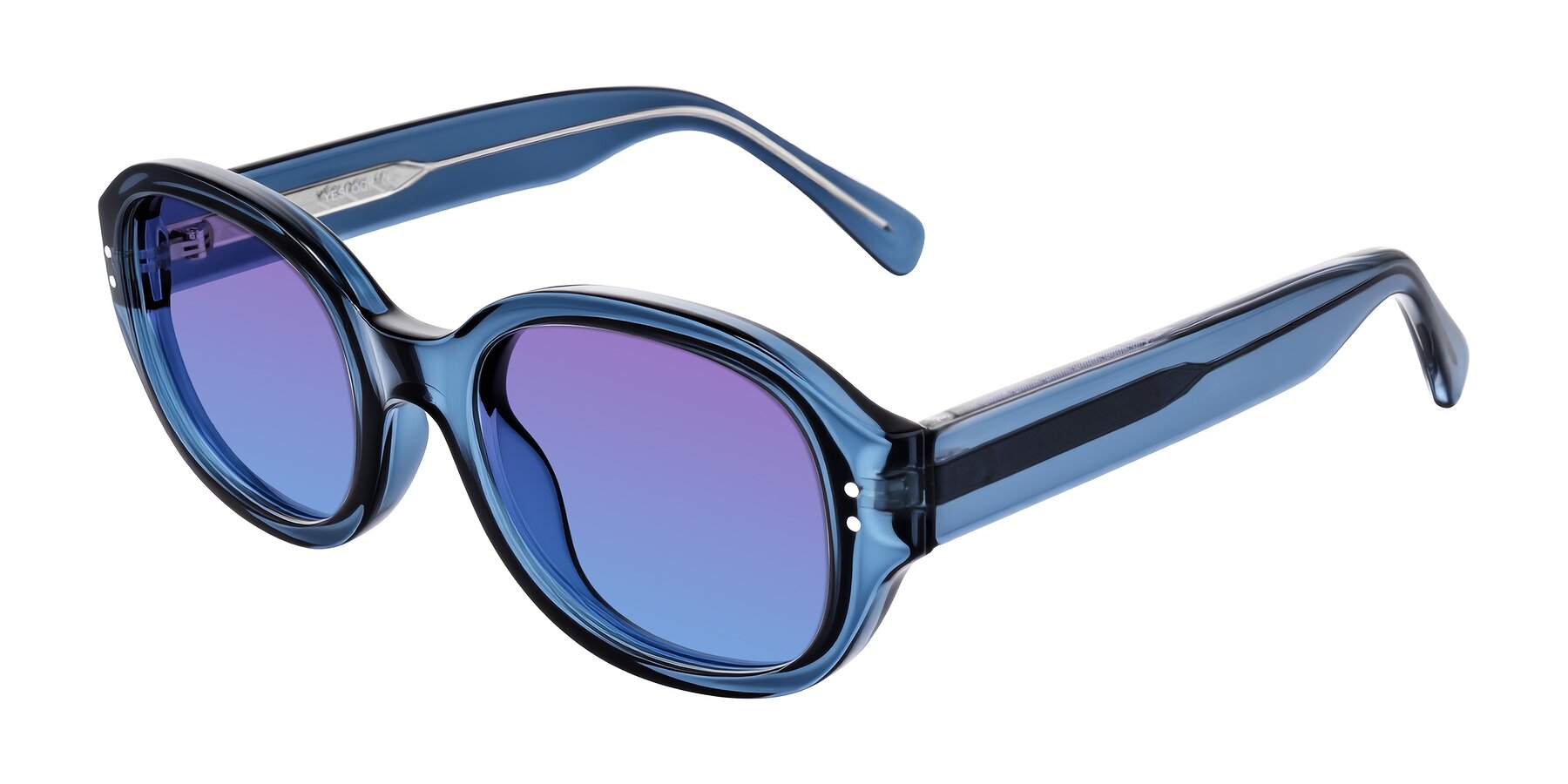 Angle of Novak in Translucent Blue with Purple / Blue Gradient Lenses