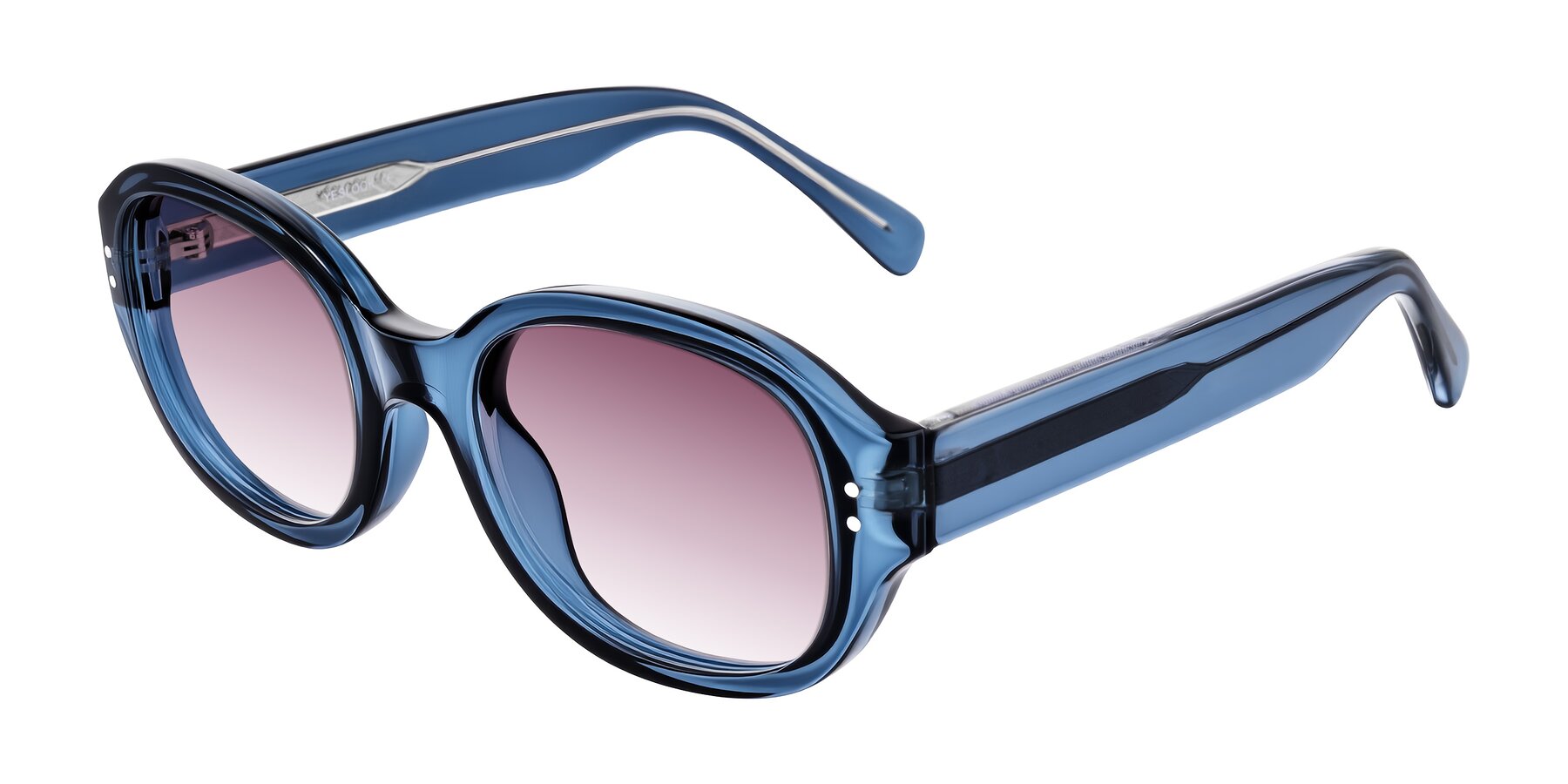 Angle of Novak in Translucent Blue with Wine Gradient Lenses