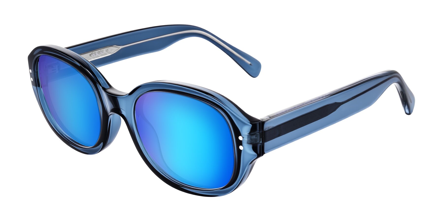 Angle of Novak in Translucent Blue with Blue Mirrored Lenses