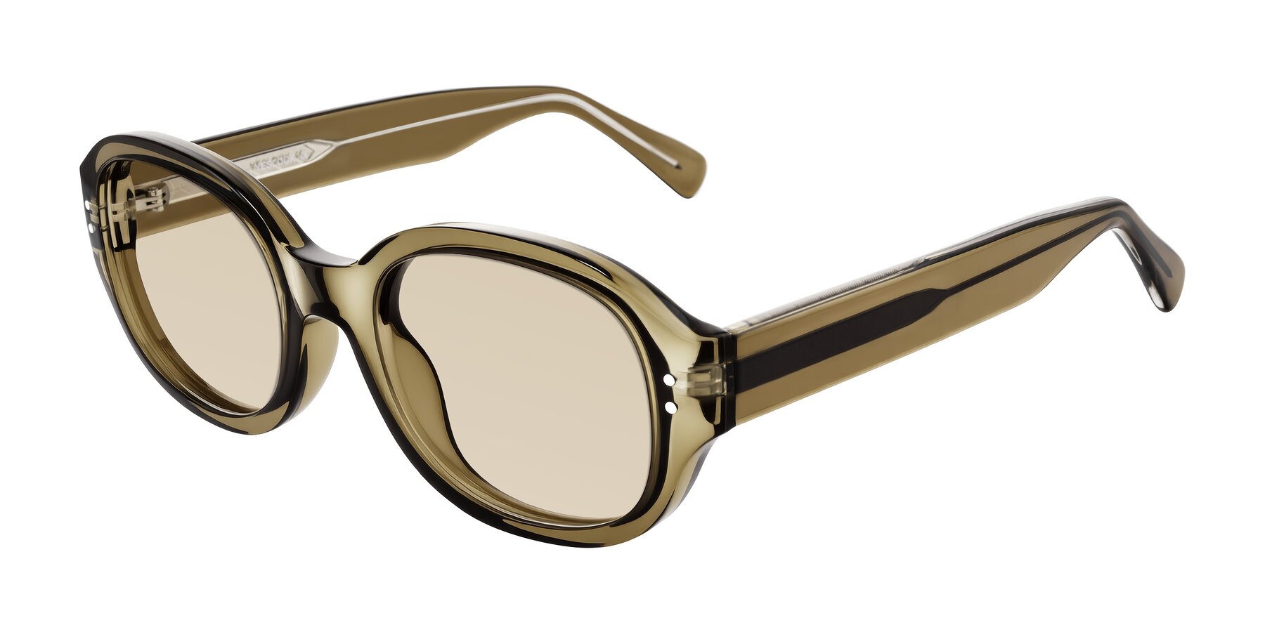 Angle of Novak in Translucent Olive Gray with Light Brown Tinted Lenses