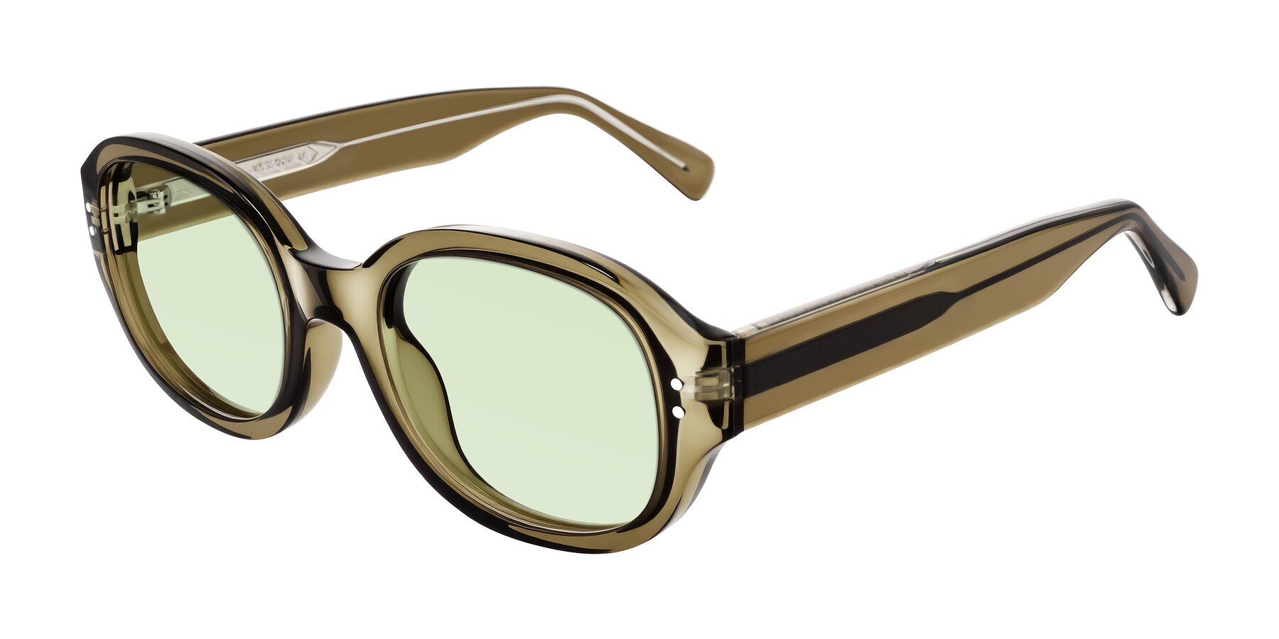 Angle of Novak in Translucent Olive Gray with Light Green Tinted Lenses