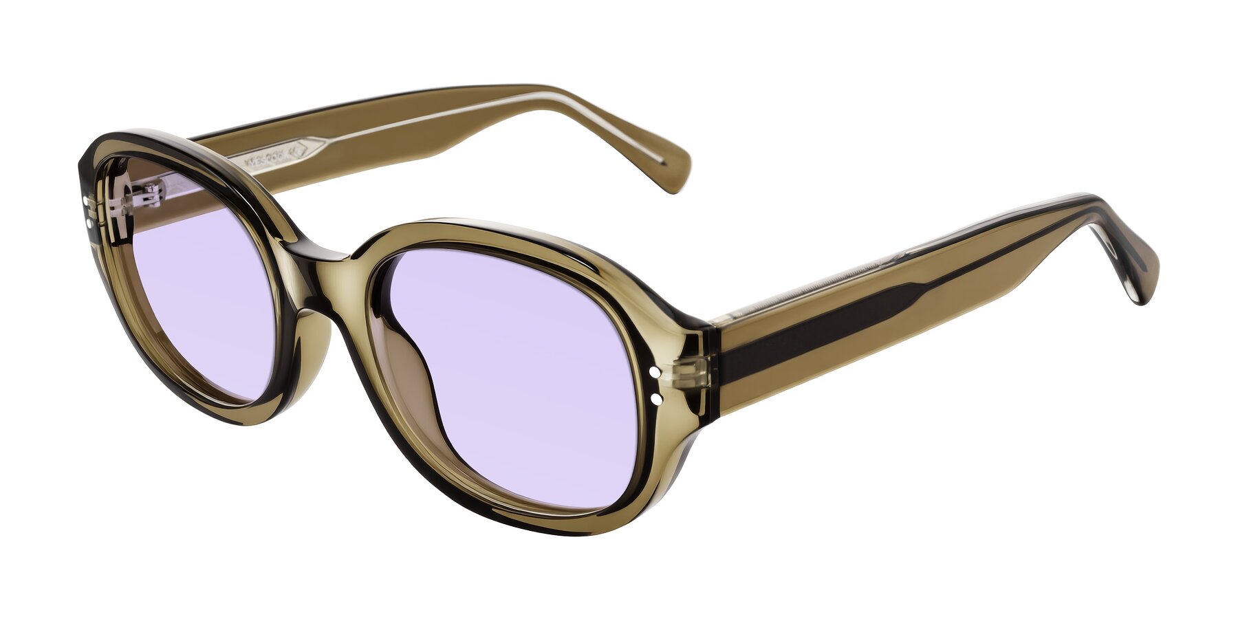 Angle of Novak in Translucent Olive Gray with Light Purple Tinted Lenses
