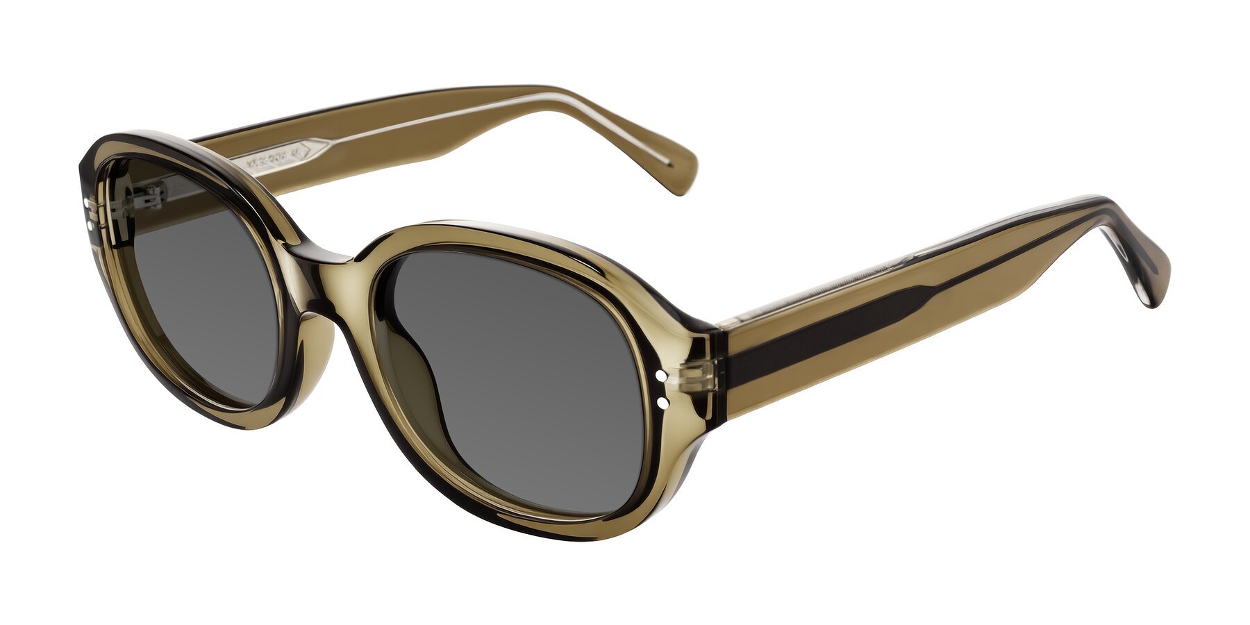 Angle of Novak in Translucent Olive Gray with Medium Gray Tinted Lenses