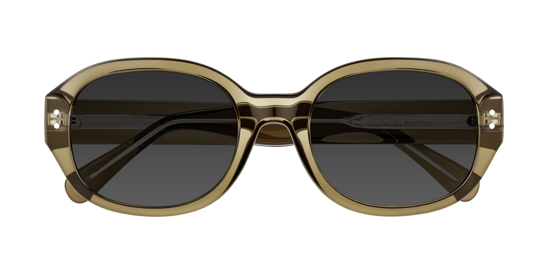 Translucent Olive Gray Hipster Oversized Oval Tinted Sunglasses with ...