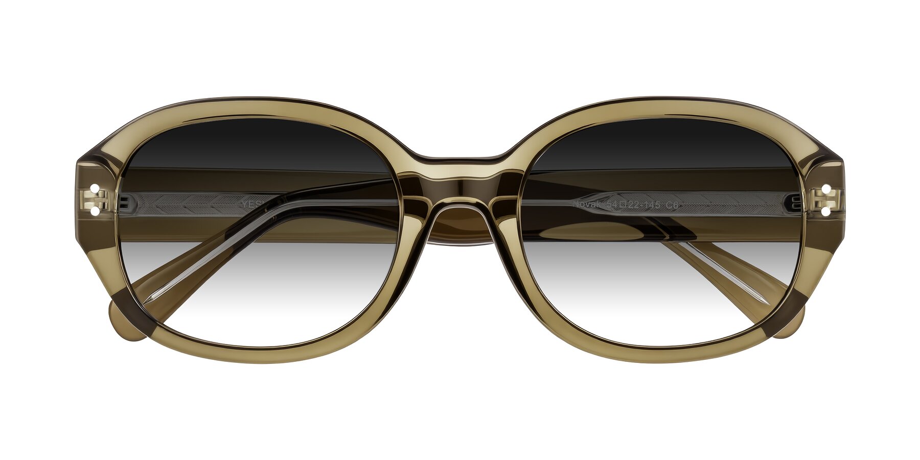 Folded Front of Novak in Translucent Olive Gray with Gray Gradient Lenses