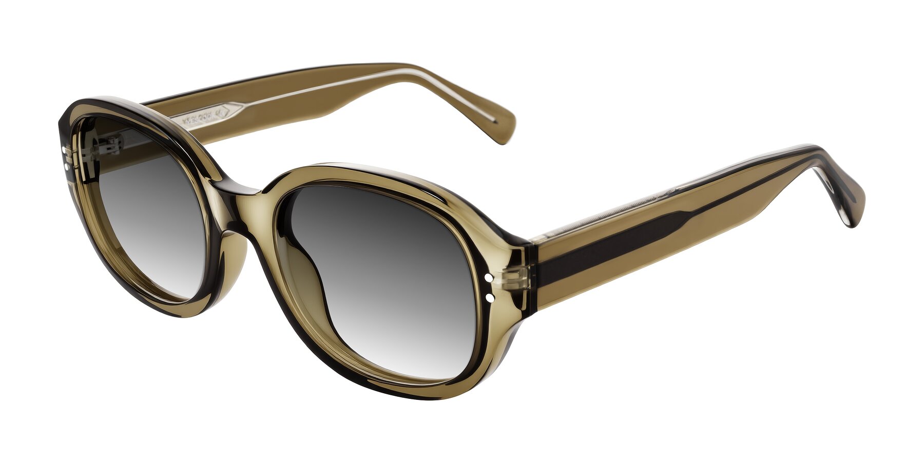Angle of Novak in Translucent Olive Gray with Gray Gradient Lenses