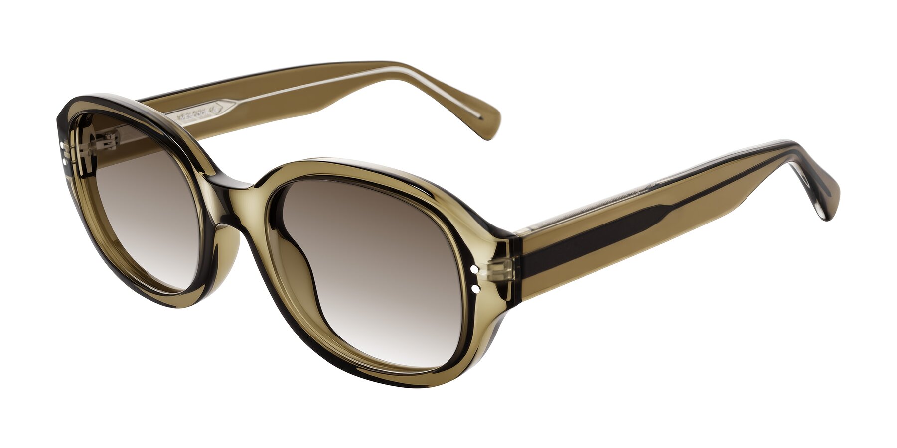 Angle of Novak in Translucent Olive Gray with Brown Gradient Lenses