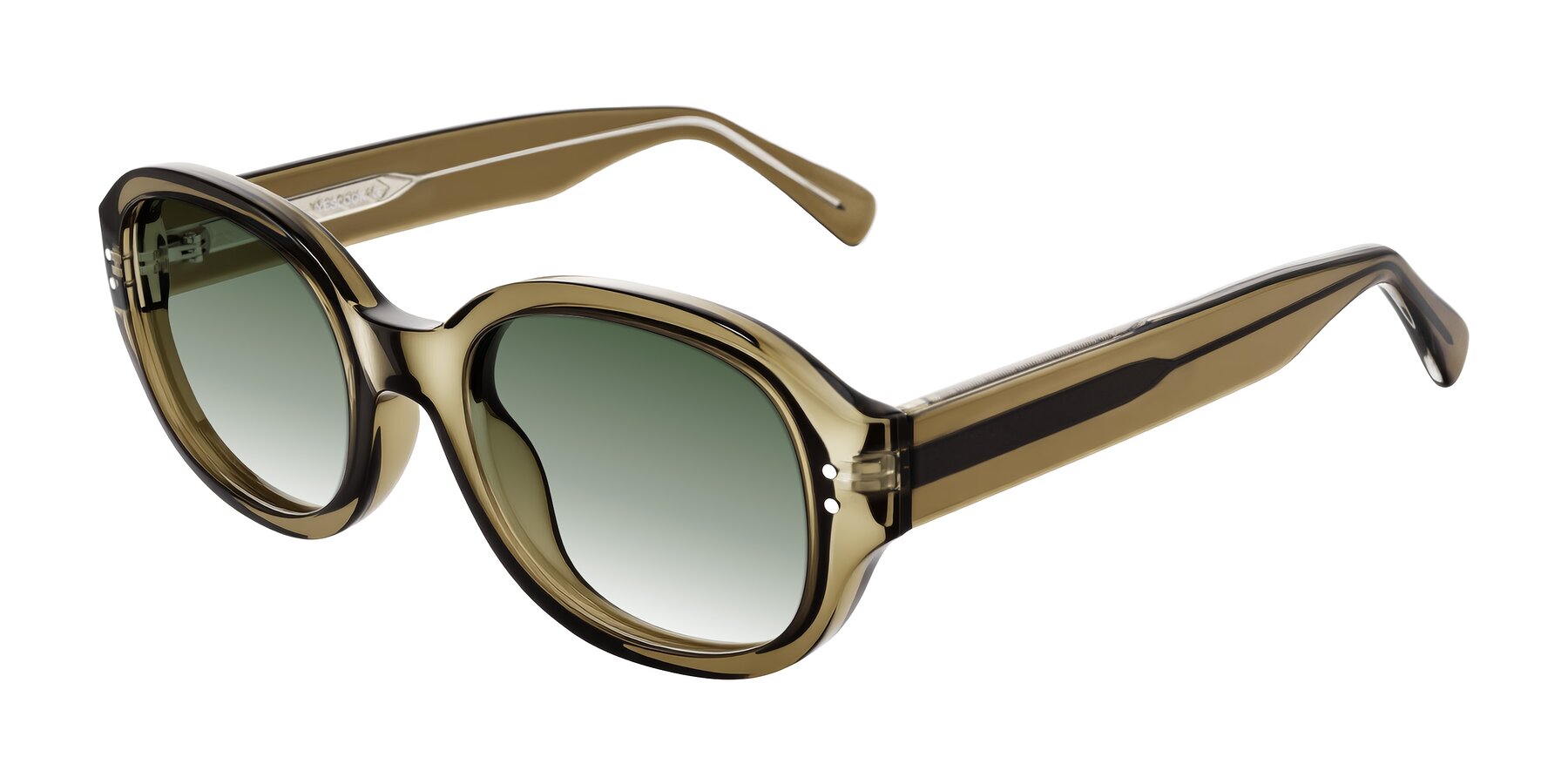 Angle of Novak in Translucent Olive Gray with Green Gradient Lenses