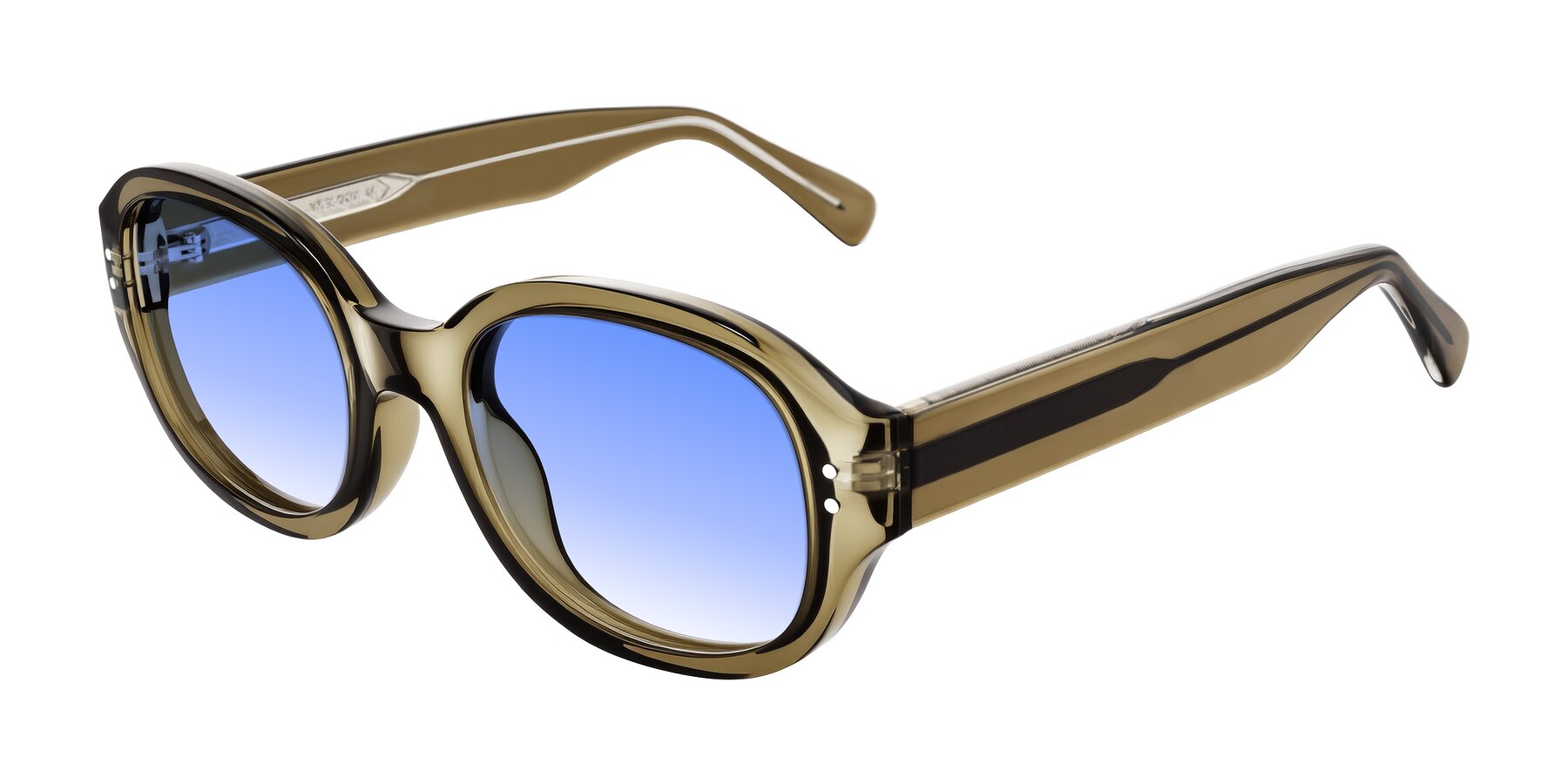 Angle of Novak in Translucent Olive Gray with Blue Gradient Lenses