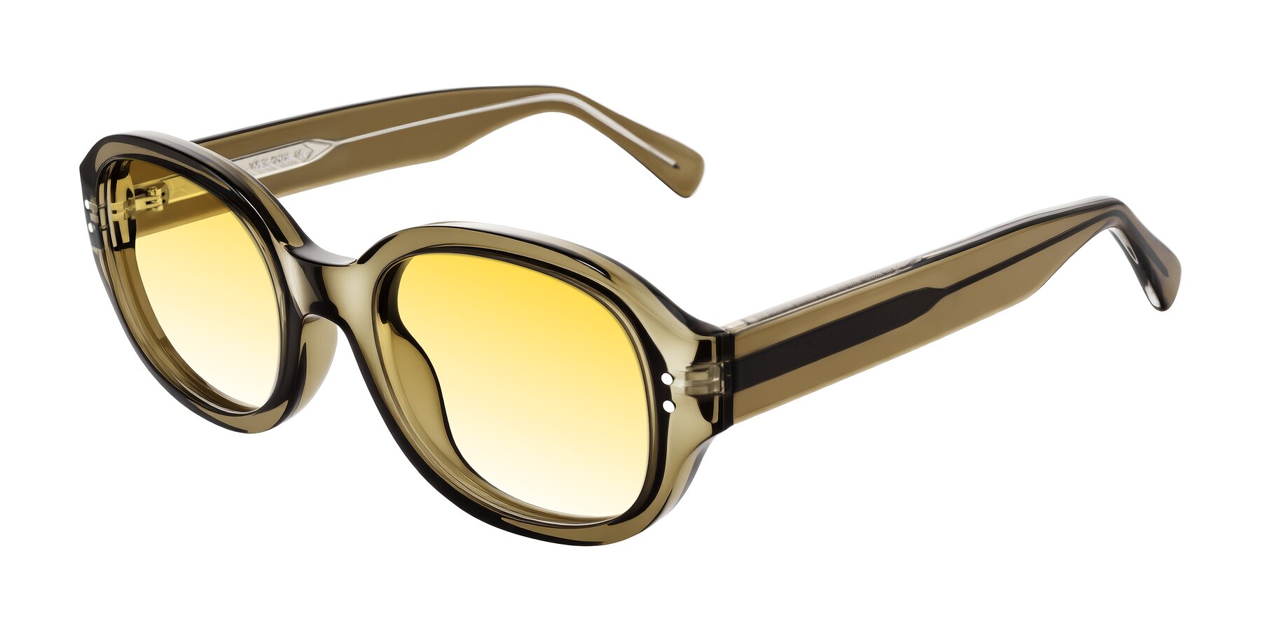 Angle of Novak in Translucent Olive Gray with Yellow Gradient Lenses