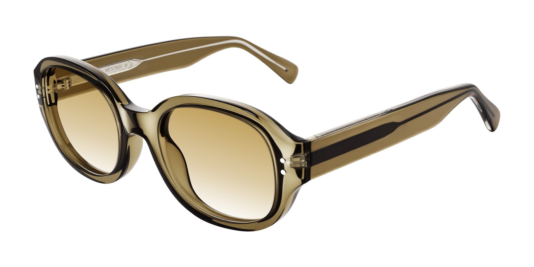 Angle of Novak in Translucent Olive Gray with Champagne Gradient Lenses