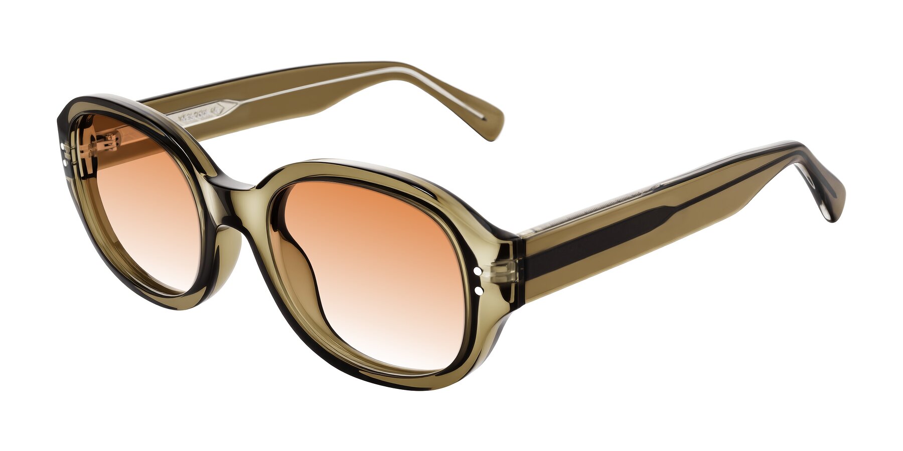 Angle of Novak in Translucent Olive Gray with Orange Gradient Lenses