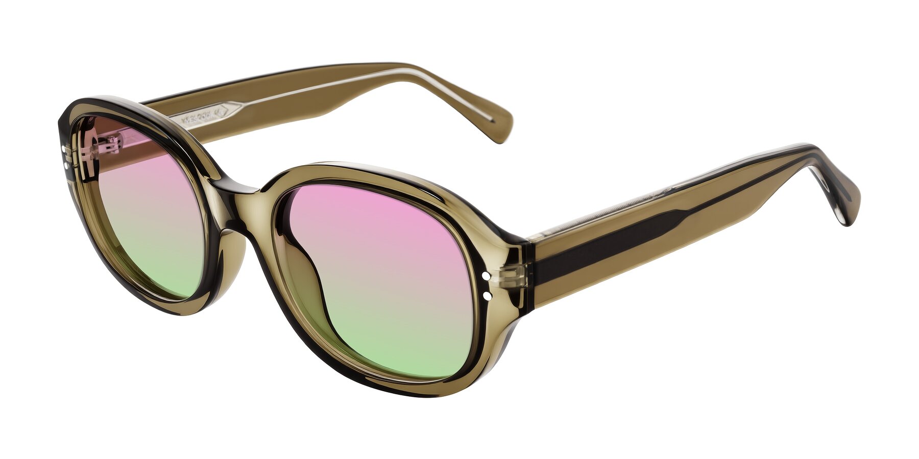 Angle of Novak in Translucent Olive Gray with Pink / Green Gradient Lenses