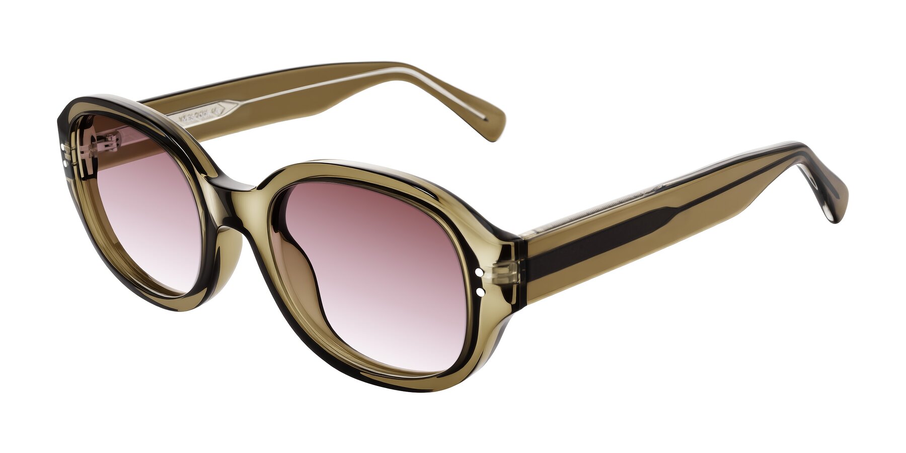 Angle of Novak in Translucent Olive Gray with Garnet Gradient Lenses