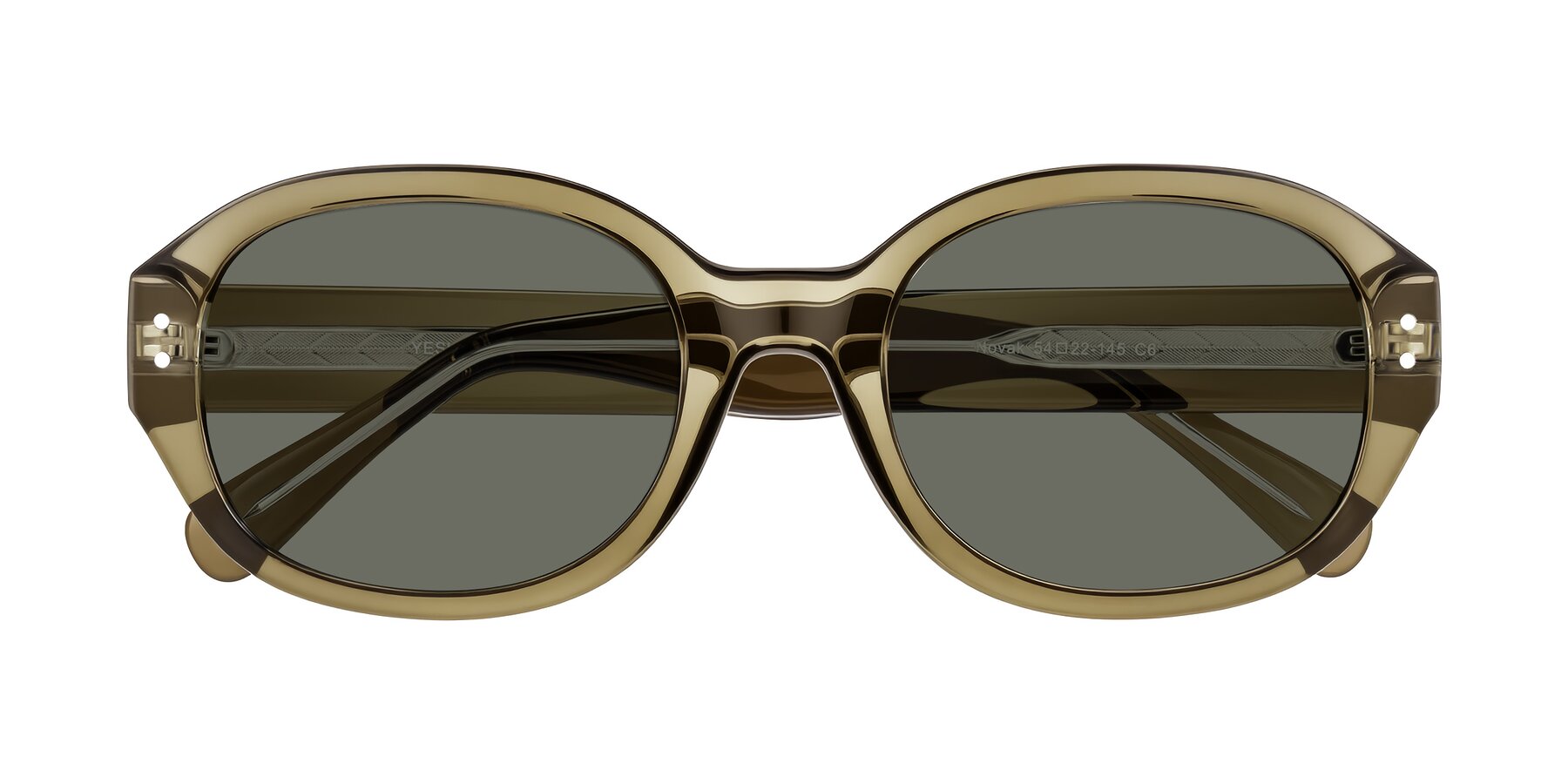 Folded Front of Novak in Translucent Olive Gray with Gray Polarized Lenses