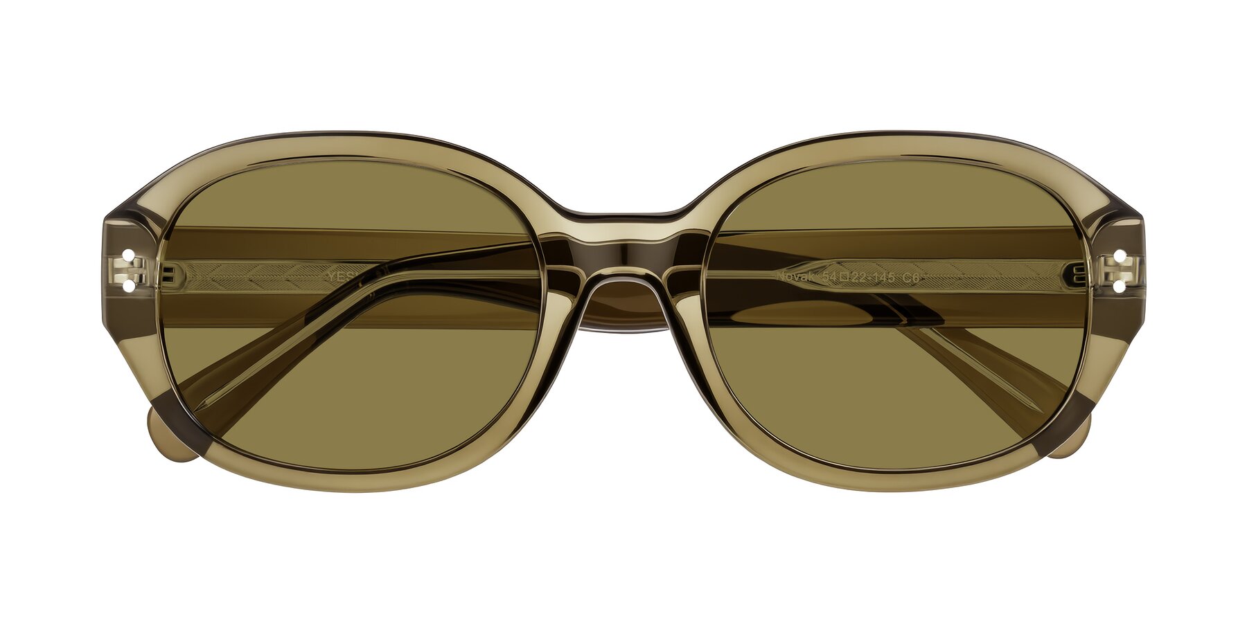 Folded Front of Novak in Translucent Olive Gray with Brown Polarized Lenses