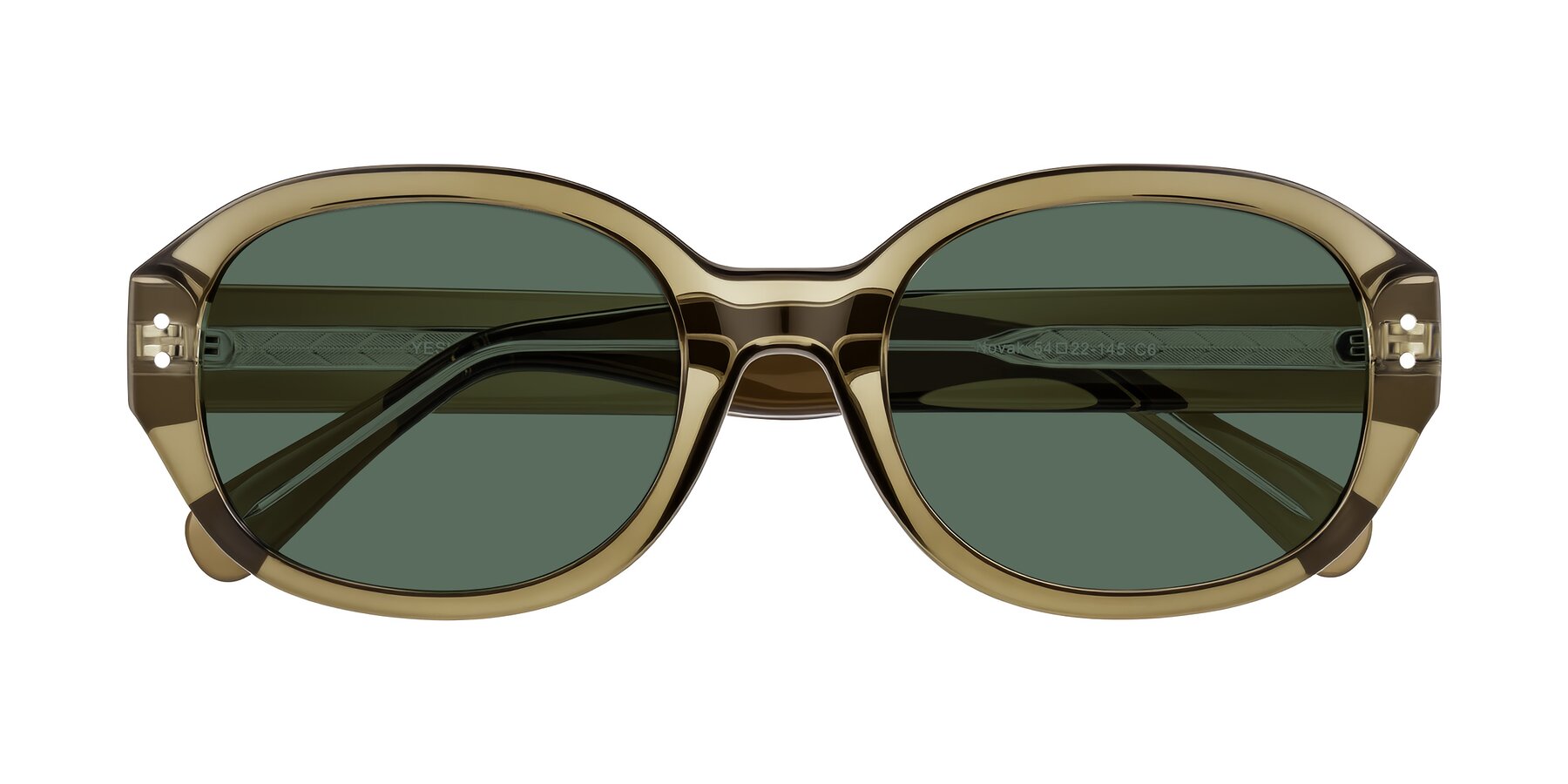 Folded Front of Novak in Translucent Olive Gray with Green Polarized Lenses