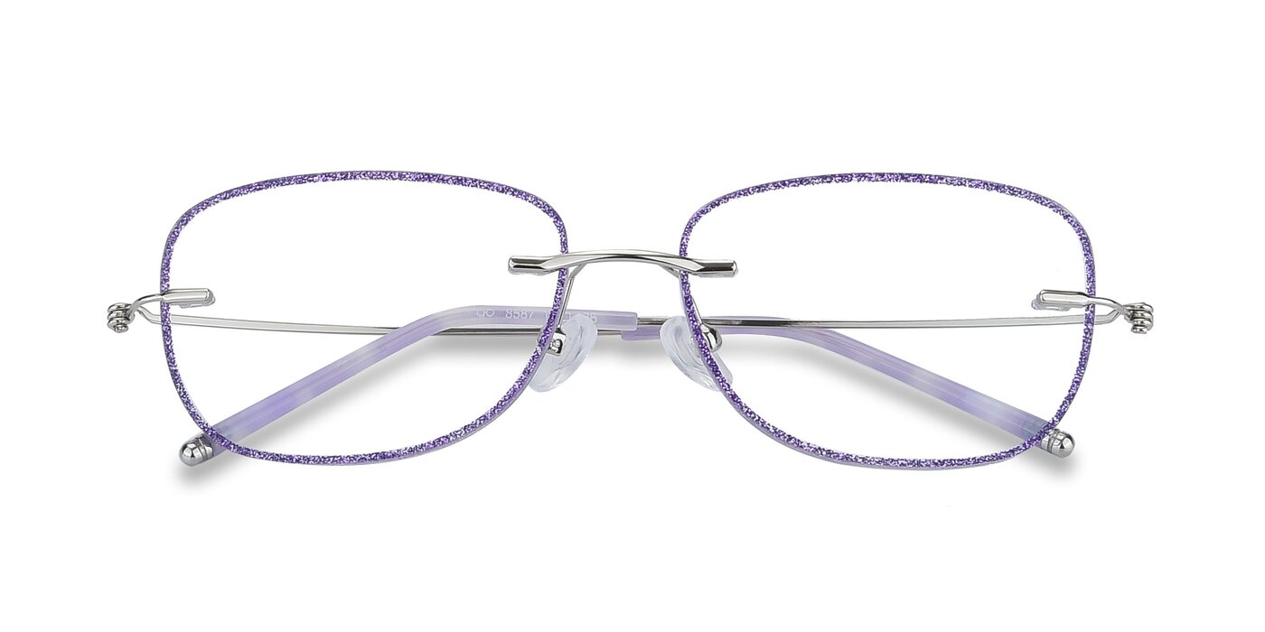 Y7002 - Purple / Silver Eyeglasses