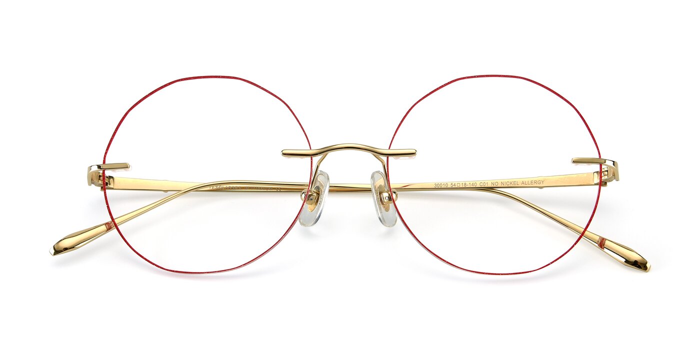 Y7007 - Gold / Red Reading Glasses