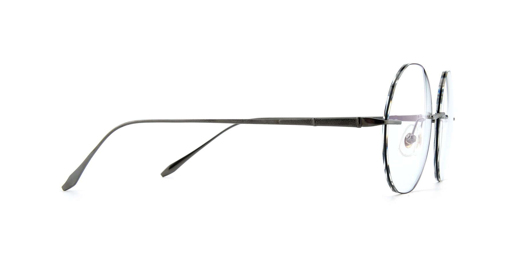 Side of Y7007 in  Gunmetal-Black with Clear Reading Eyeglass Lenses