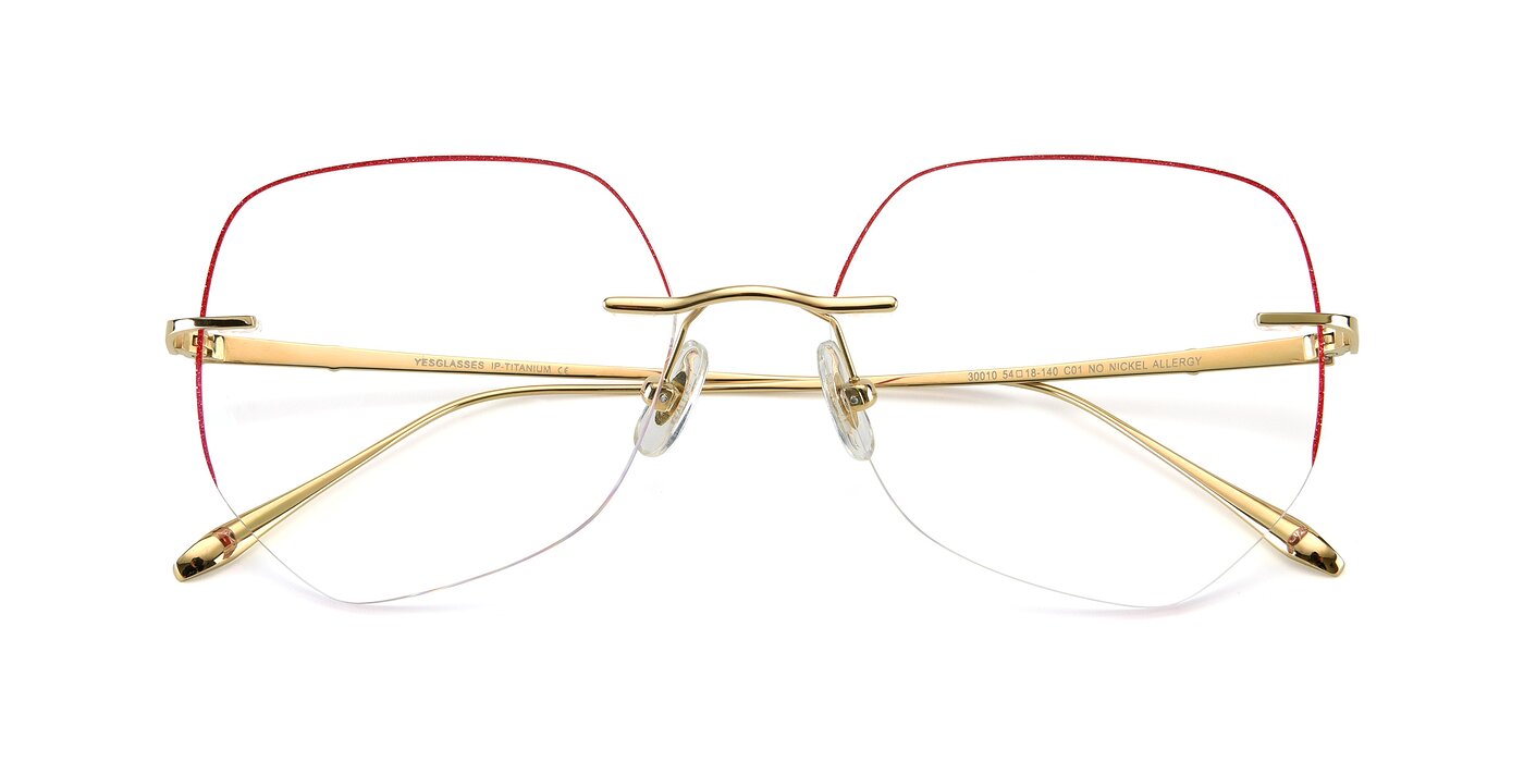 Y7008 - Gold / Red Reading Glasses