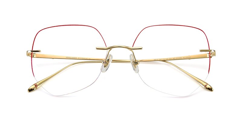 Y7008 - Gold / Red Eyeglasses
