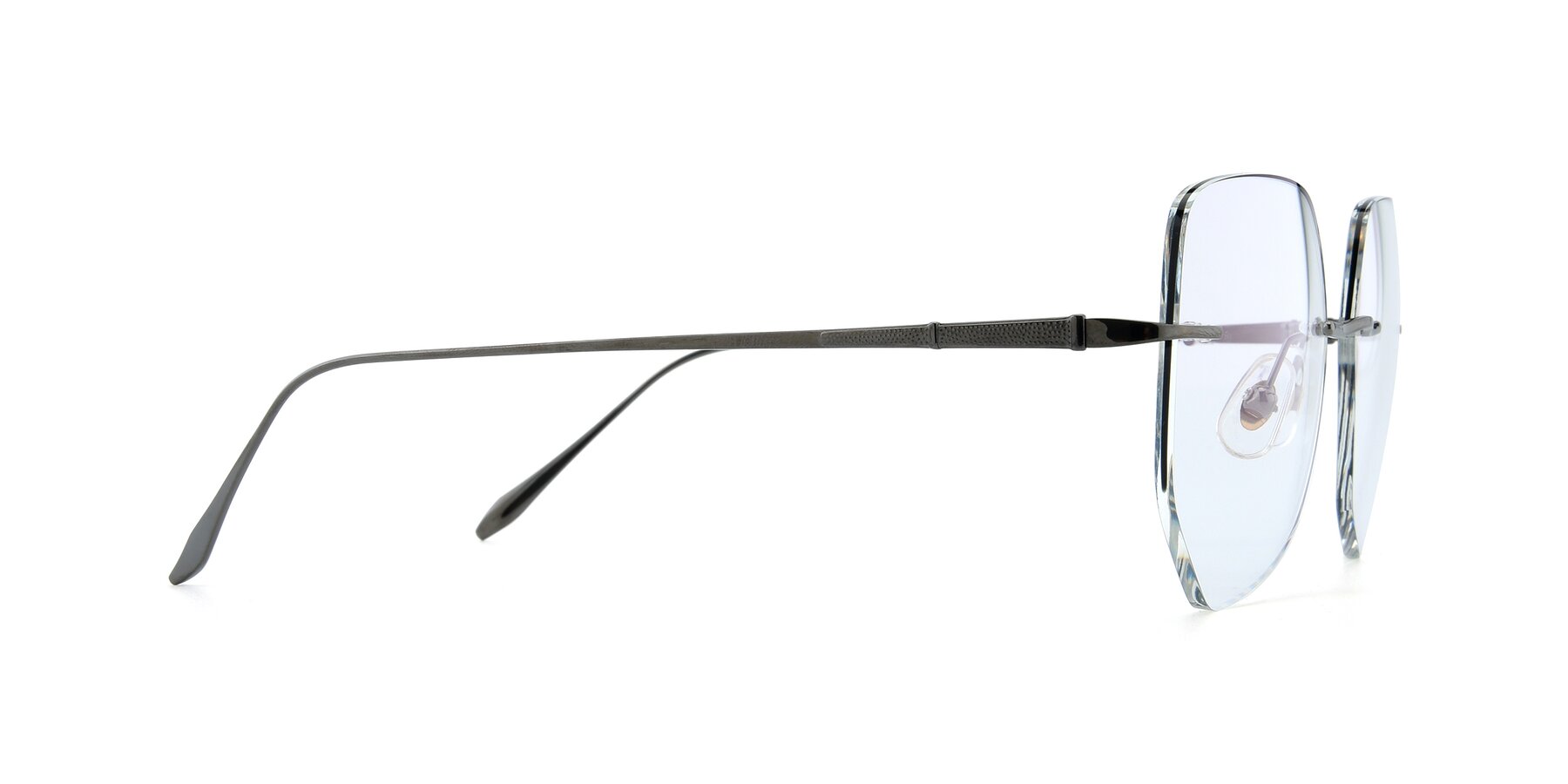 Side of Y7008 in  Gunmetal-Black with Clear Reading Eyeglass Lenses