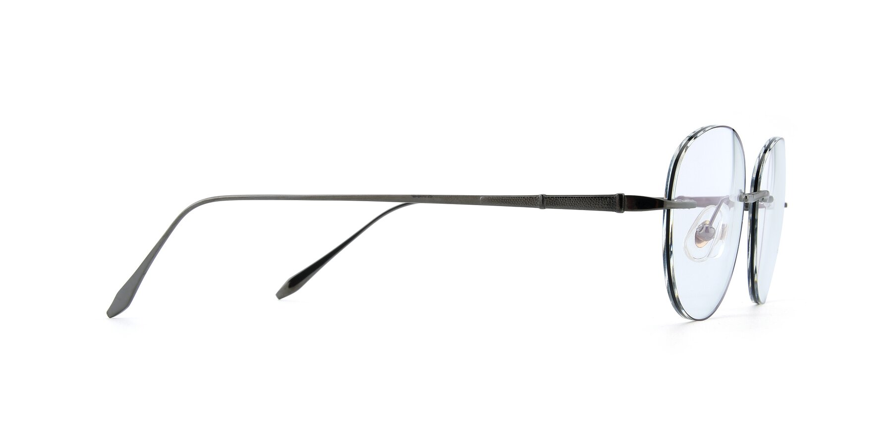 Side of Y7009 in  Gunmetal-Black with Clear Eyeglass Lenses