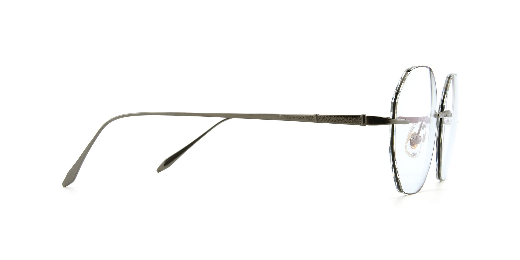 Side of Y7010 in  Gunmetal-Black with Clear Eyeglass Lenses