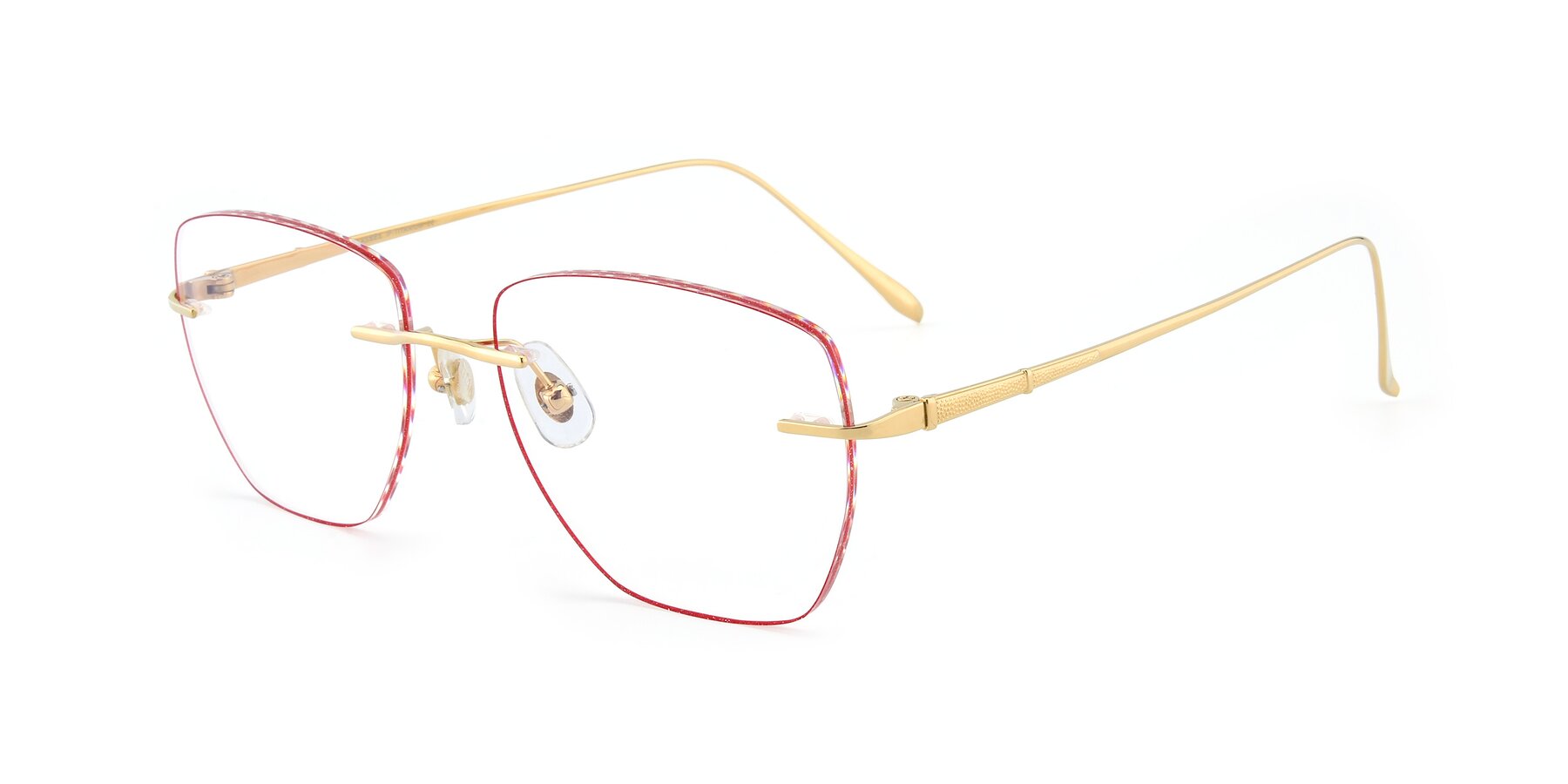 Angle of Y7011 in Gold-Red with Clear Blue Light Blocking Lenses