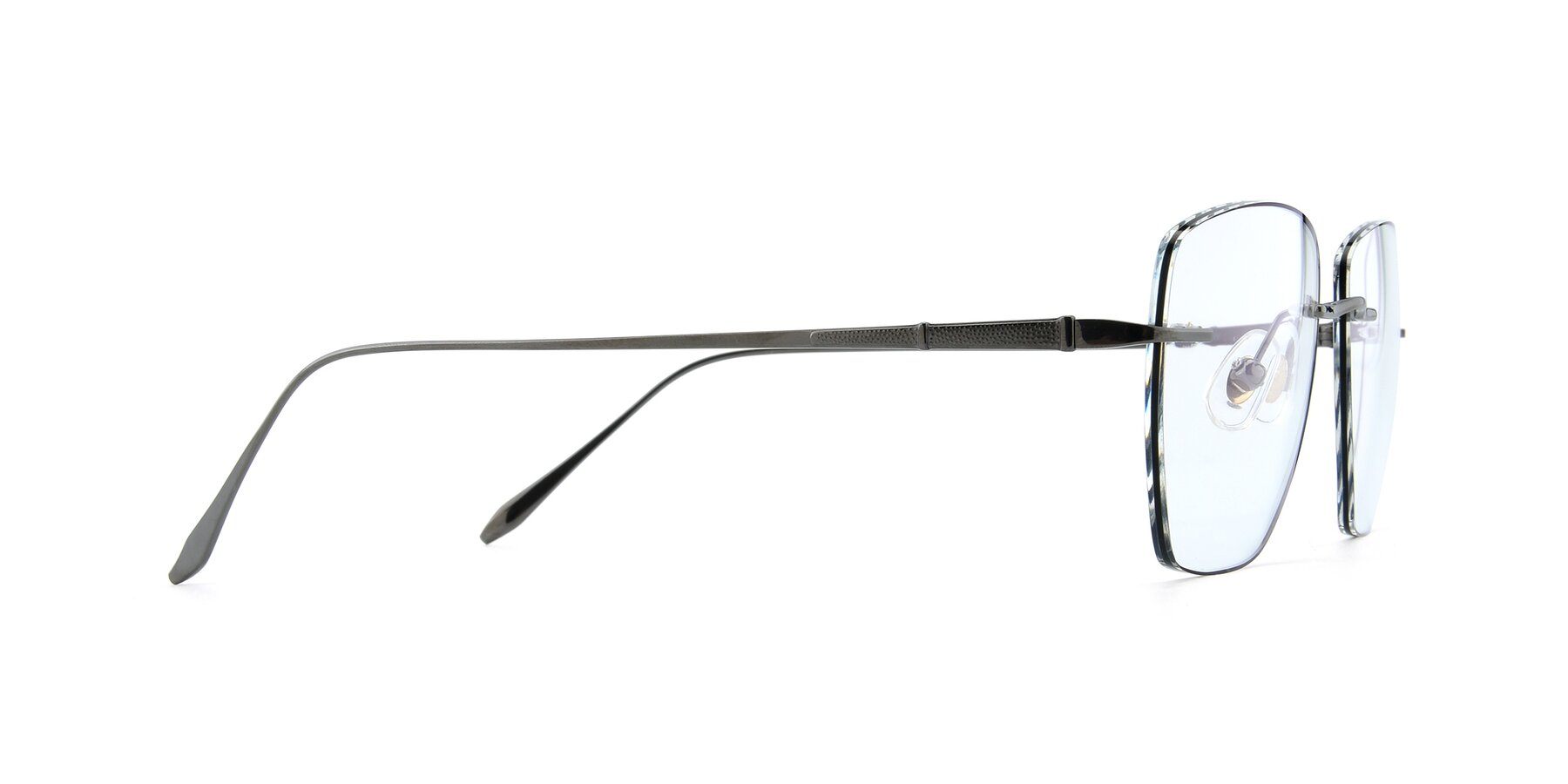Side of Y7011 in  Gunmetal-Black with Clear Reading Eyeglass Lenses