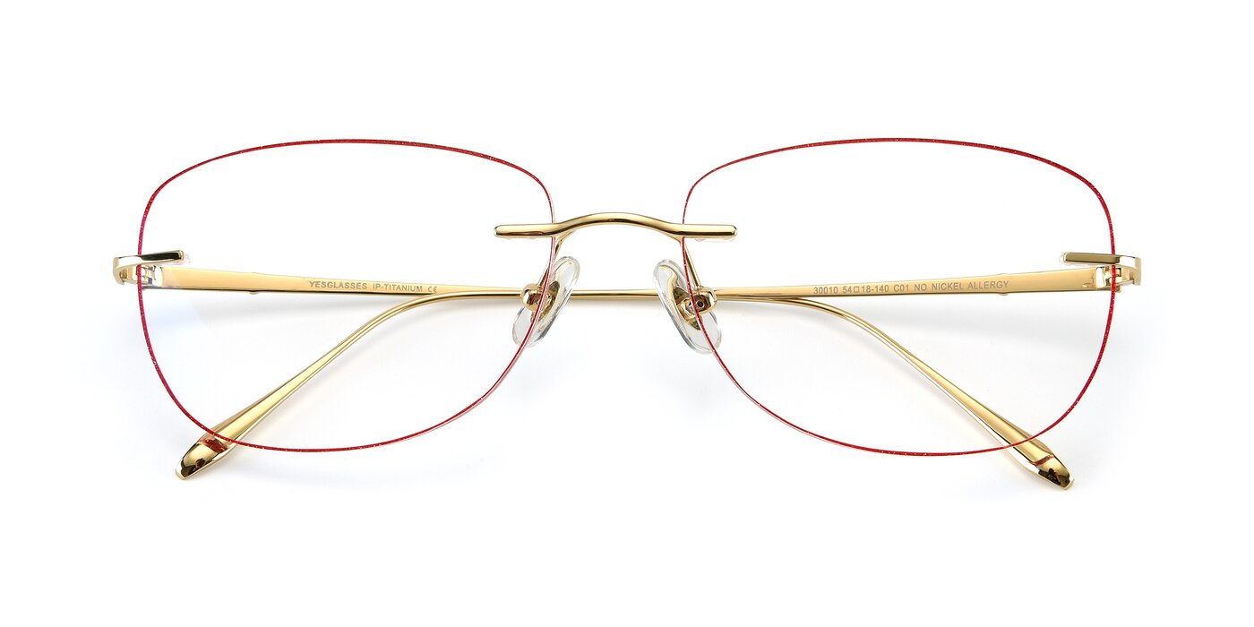 Y7012 - Gold / Red Reading Glasses