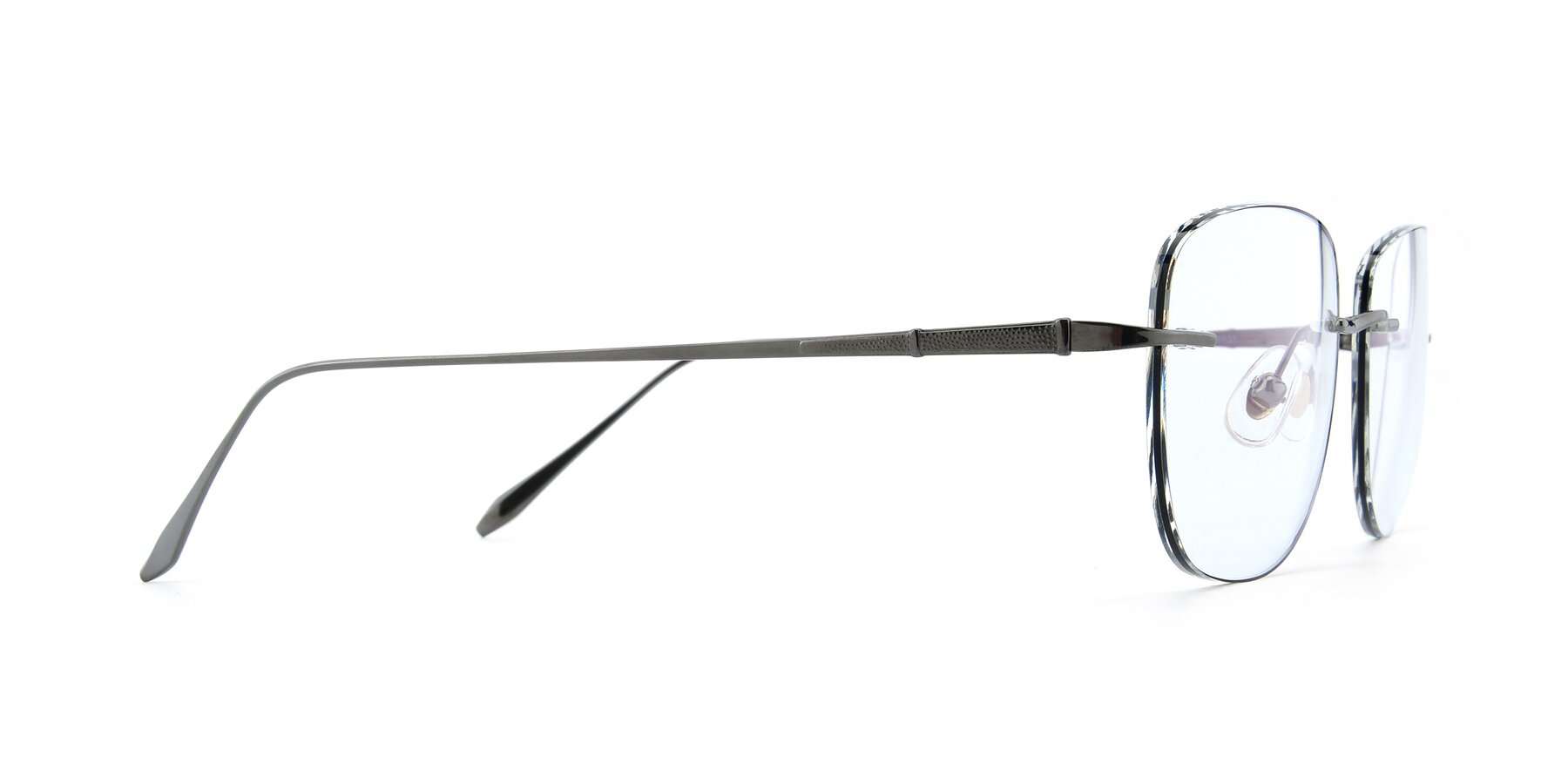 Side of Y7012 in  Gunmetal-Black with Clear Reading Eyeglass Lenses