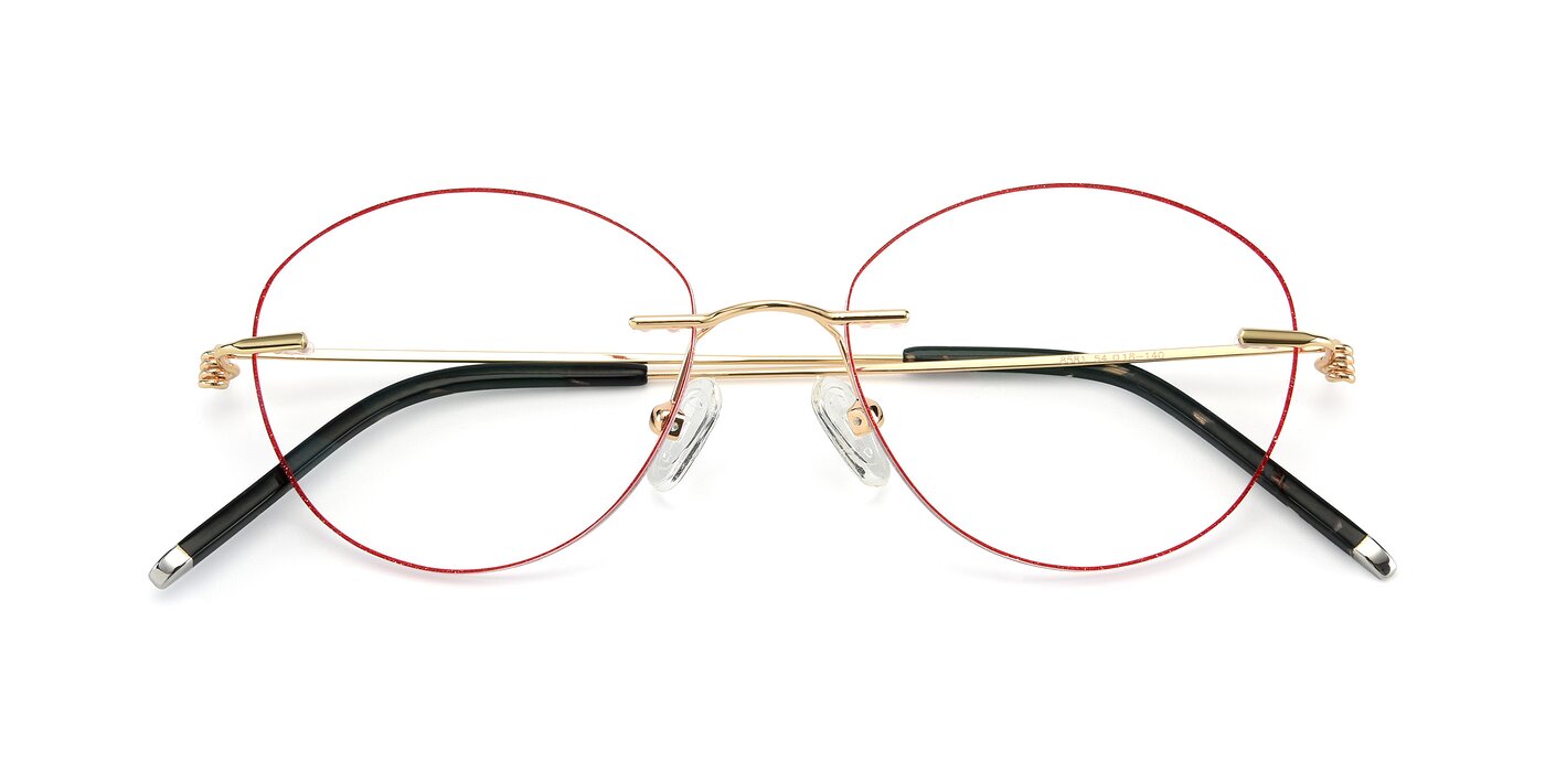 Y7013 - Gold / Red Reading Glasses