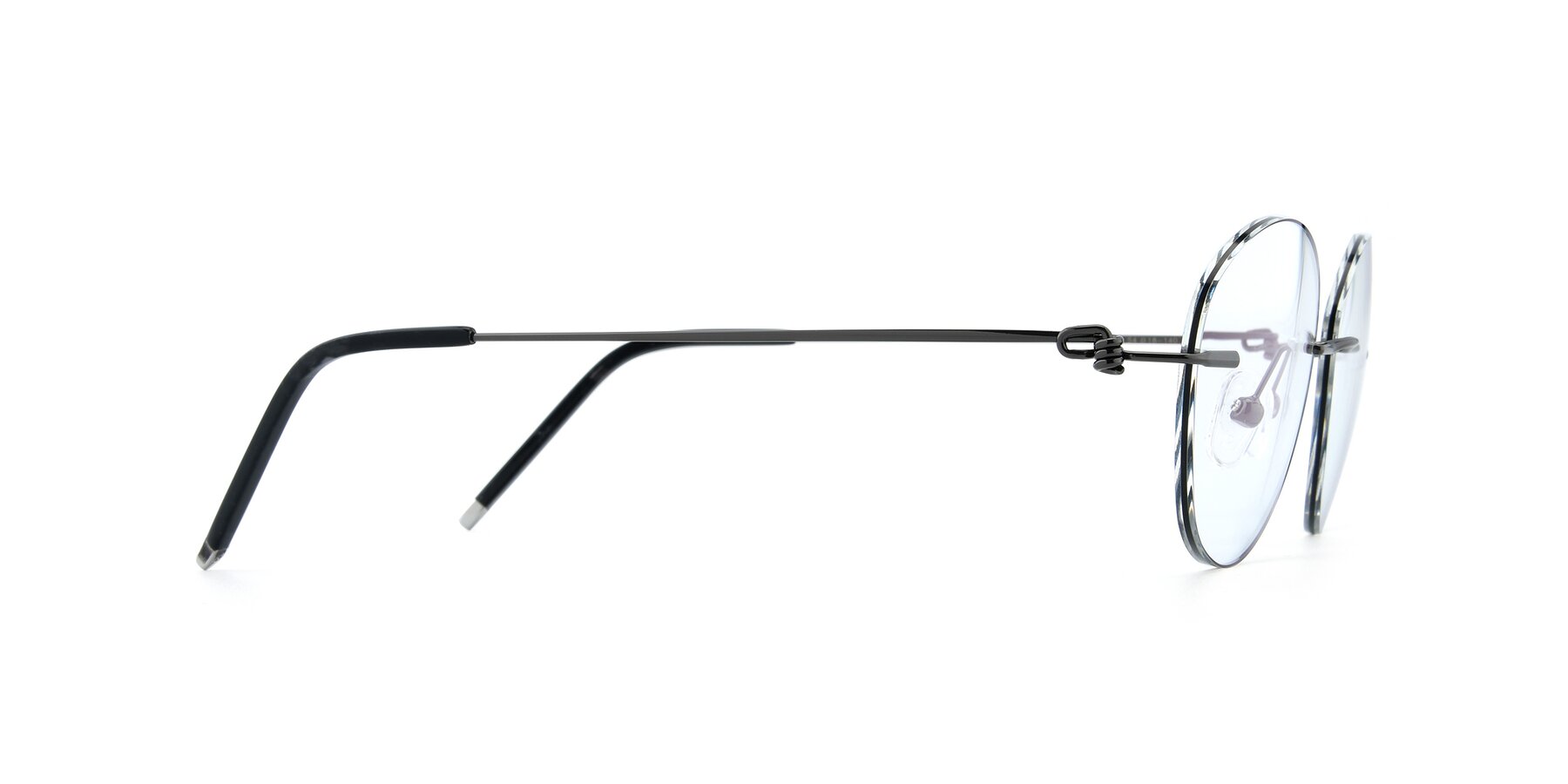 Side of Y7013 in  Gunmetal-Black with Clear Reading Eyeglass Lenses