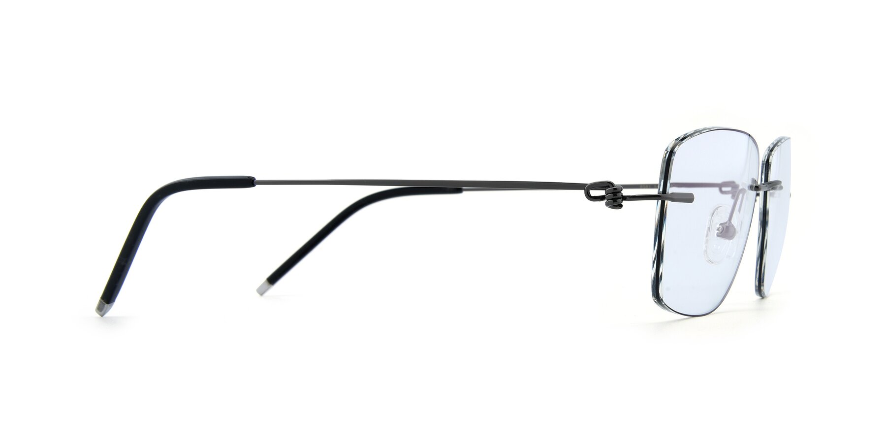 Side of Y7014 in  Gunmetal-Black with Clear Reading Eyeglass Lenses