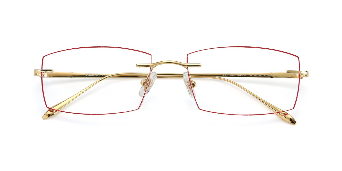 Y7015 - Gold / Red Reading Glasses