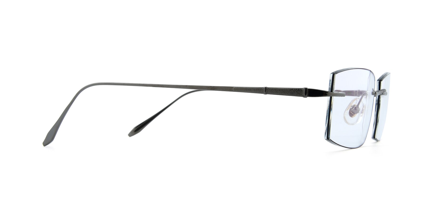 Side of Y7015 in  Gunmetal-Black with Clear Reading Eyeglass Lenses