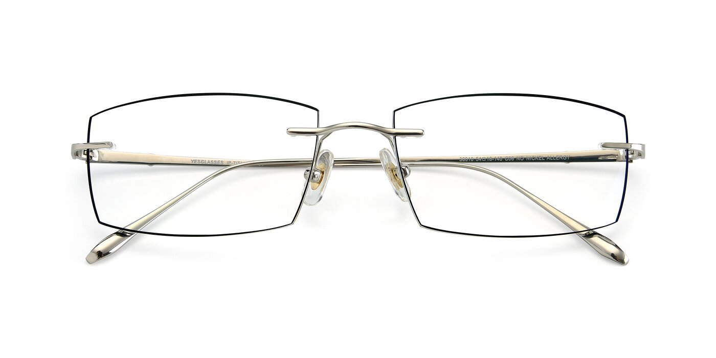 Y7015 - Silver / Black Reading Glasses