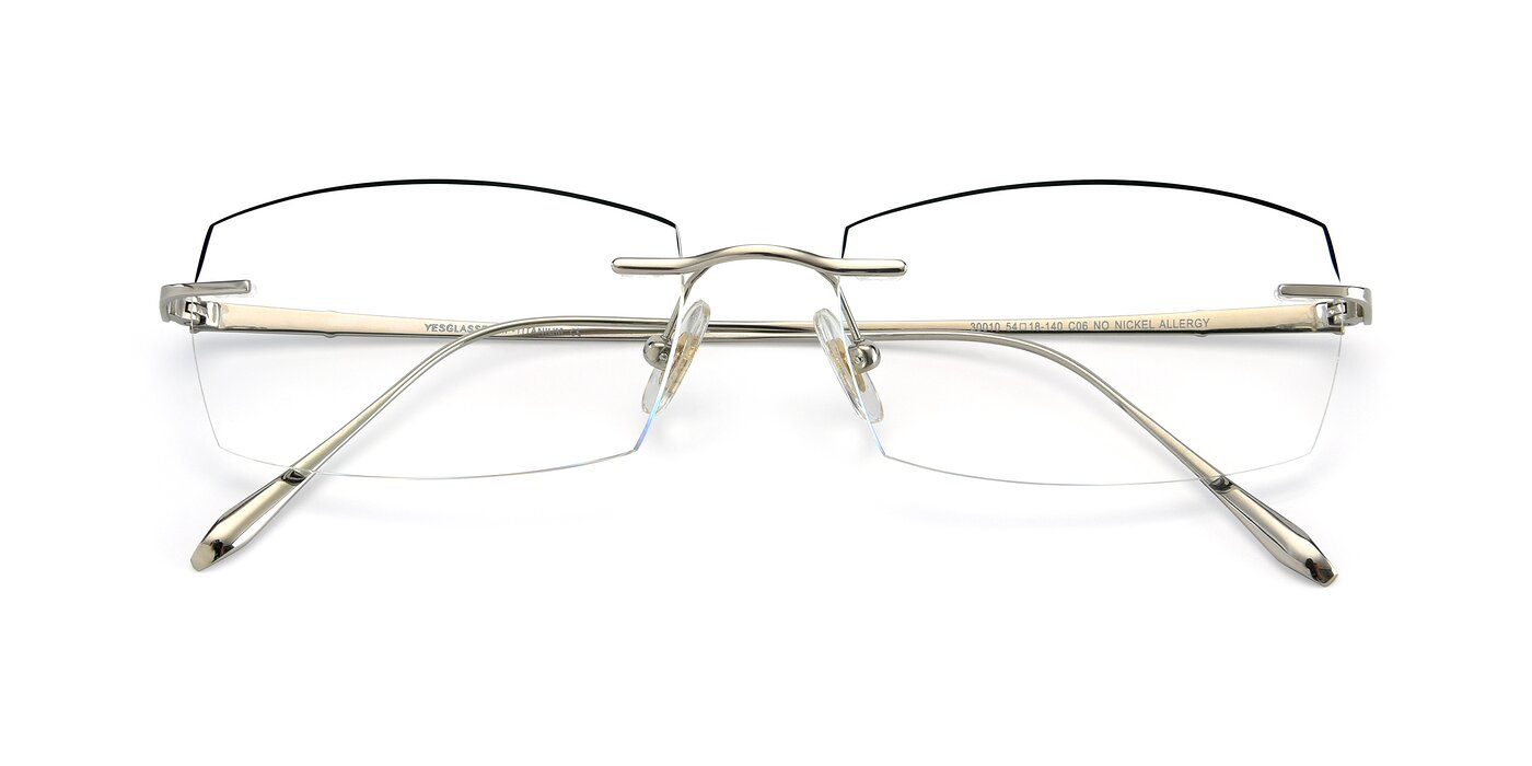 Y7016 - Silver / Black Reading Glasses