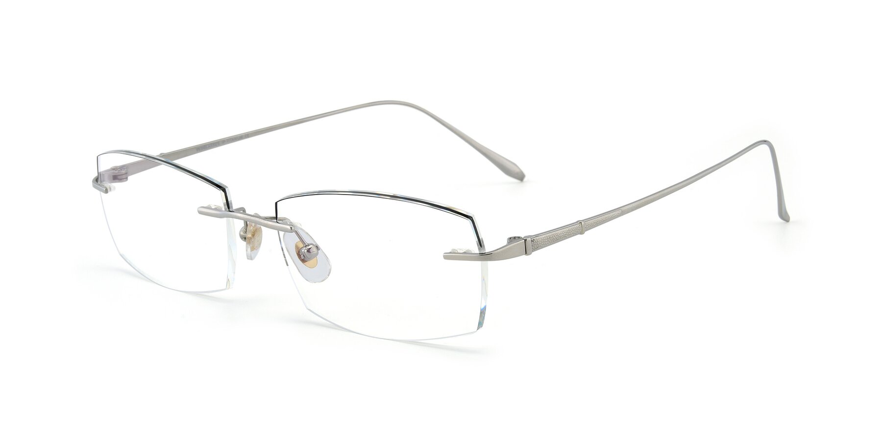 Angle of Y7016 in Silver-Black with Clear Blue Light Blocking Lenses