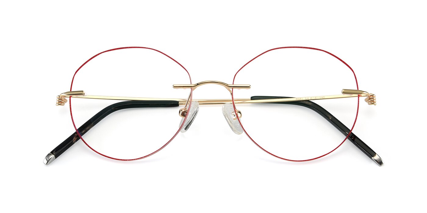 Y7017 - Gold / Red Reading Glasses