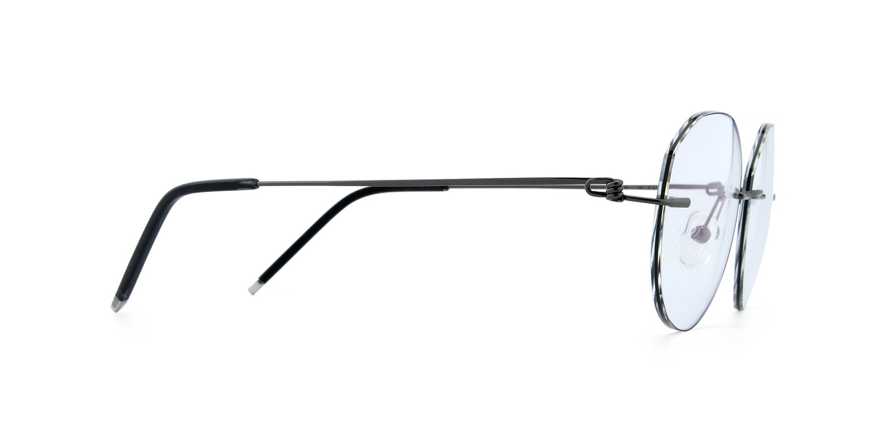 Side of Y7017 in  Gunmetal-Black with Clear Reading Eyeglass Lenses