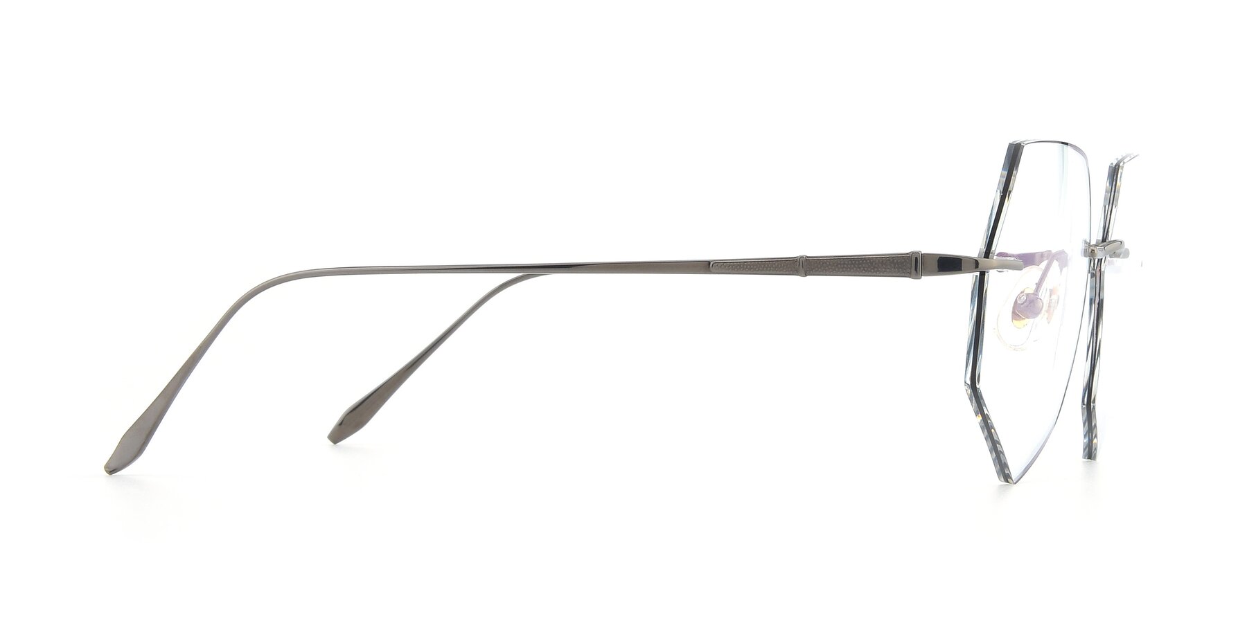 Side of Y7019 in  Gunmetal-Black with Clear Eyeglass Lenses