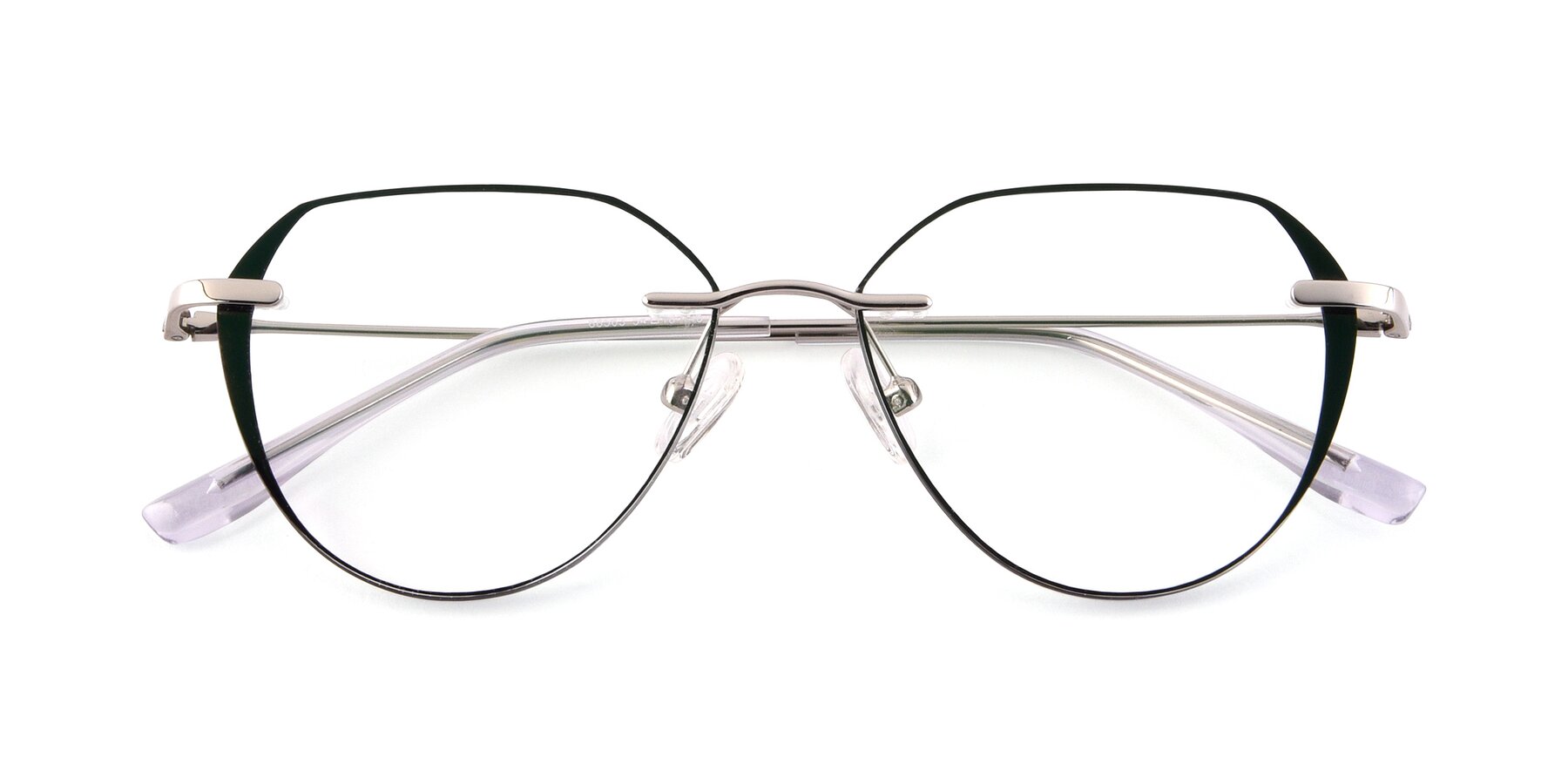Folded Front of 88563 in Silver-Black with Clear Blue Light Blocking Lenses