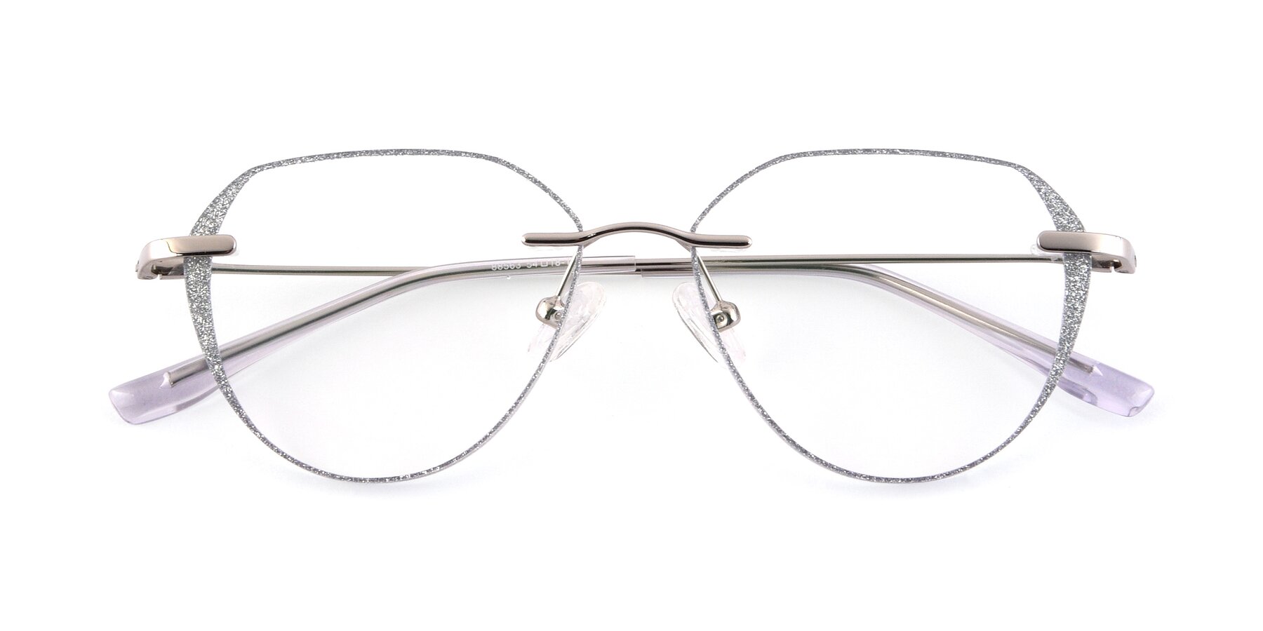 Folded Front of 88563 in Silver with Clear Eyeglass Lenses