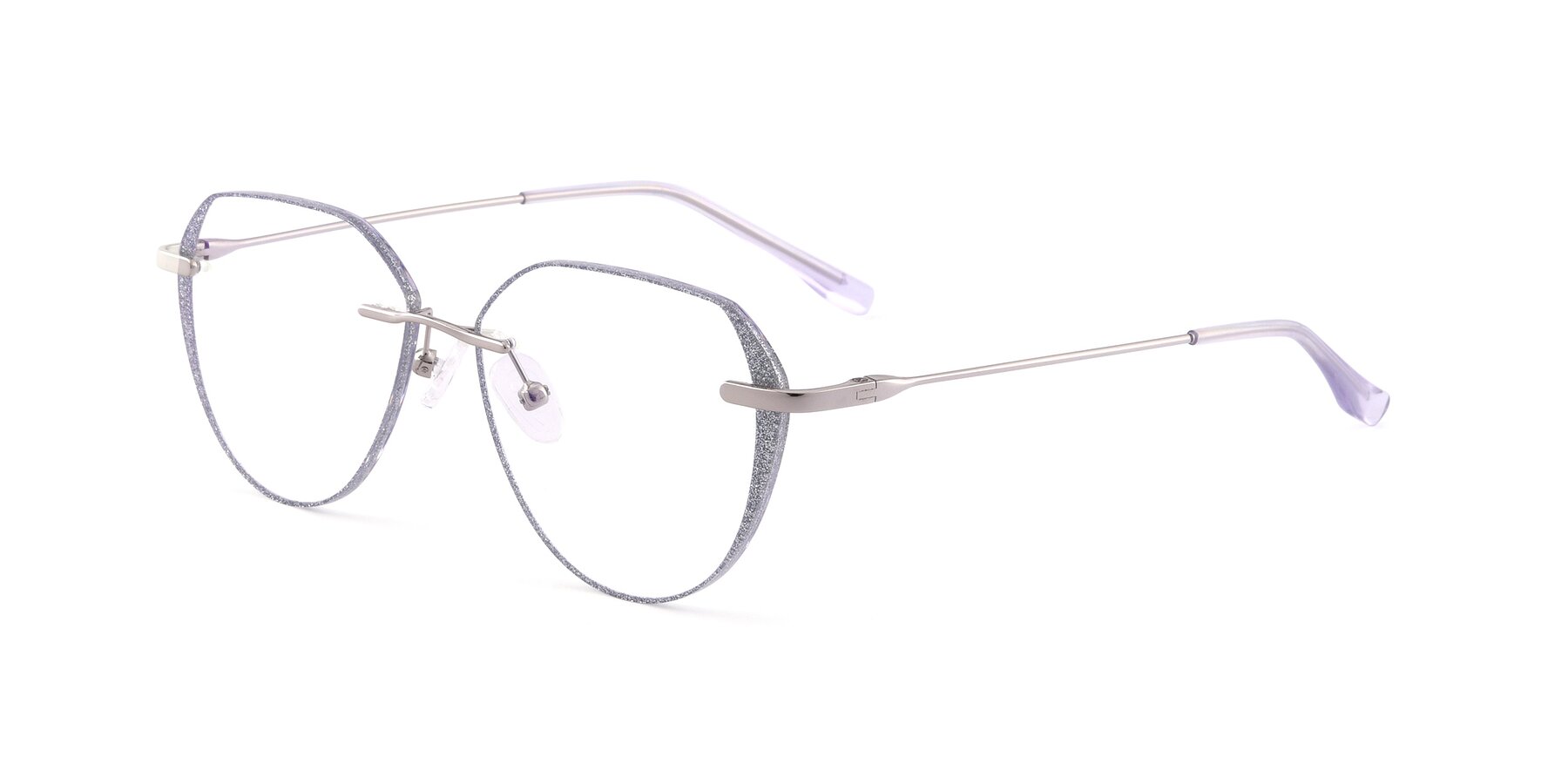 Angle of 88563 in Silver with Clear Eyeglass Lenses