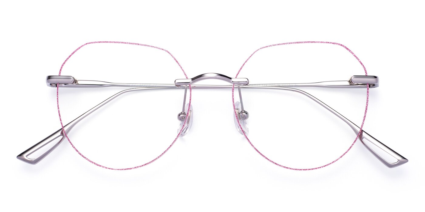 Torres - Silver / Pink Glitter Blue Light Glasses
